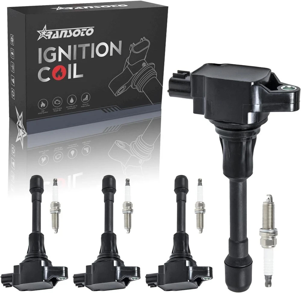 Ignition Coil Pack and Iridium Spark Plug Compatible with Nissan Altima Rogue Se