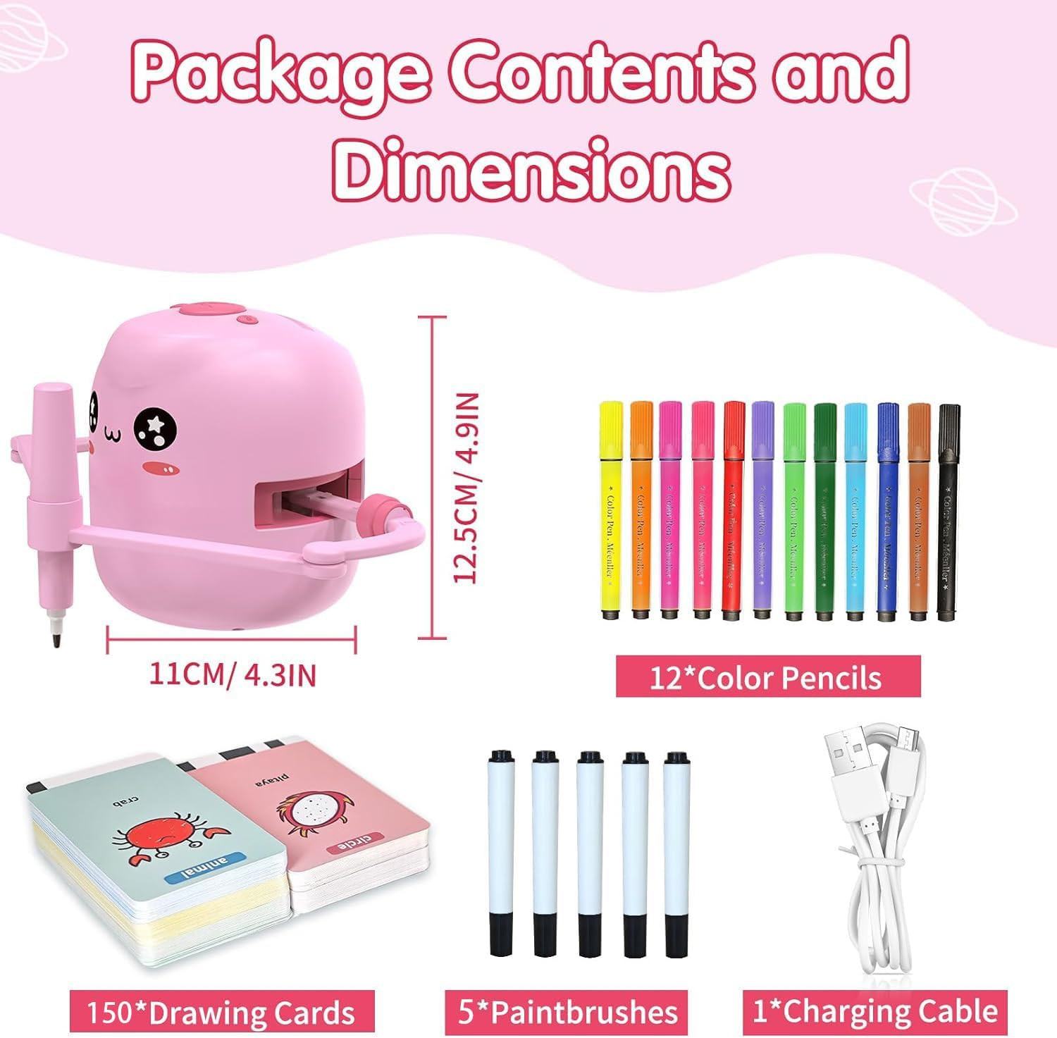Drawing Robot for Kids, Voice Interactive Educational Drawing Robot, Montessori