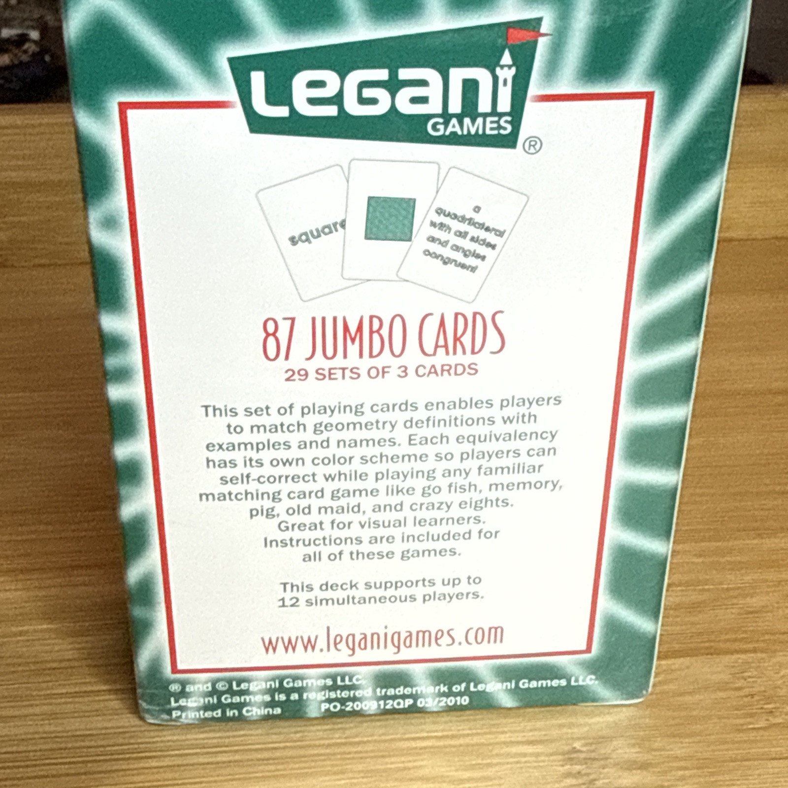 Legani Geometry Definition Playing Cards Master Definitions Middle School NEW
