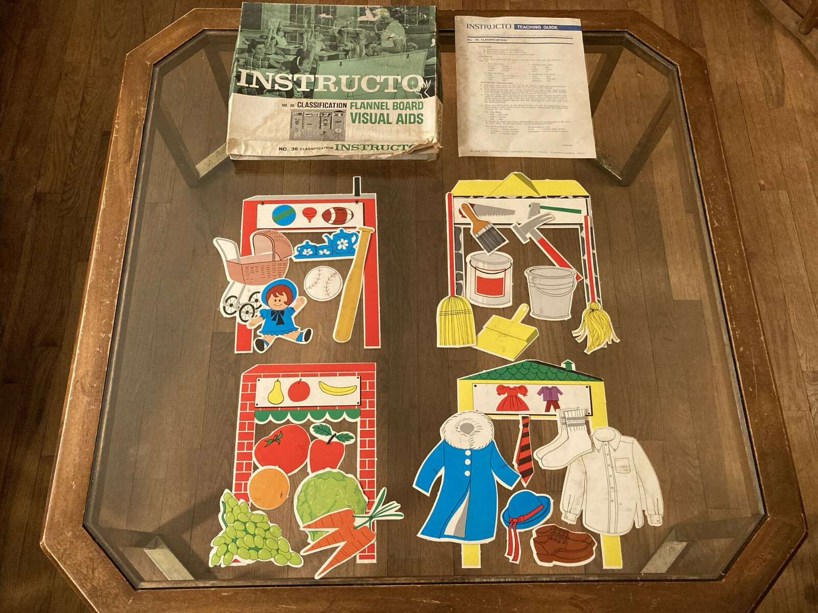 Vintage Classroom Home School Teacher Flannel Board Classification Instructo ’68