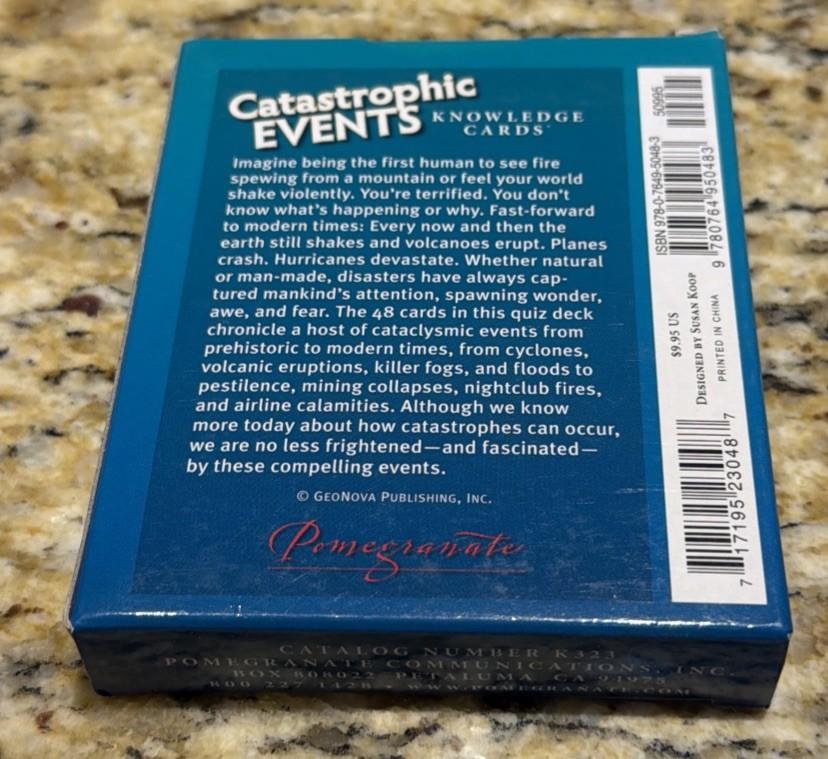 CATASTROPHIC EVENTS: A KNOWLEDGE CARDS QUIZ DECK ON HUMAN By Geonova NEW