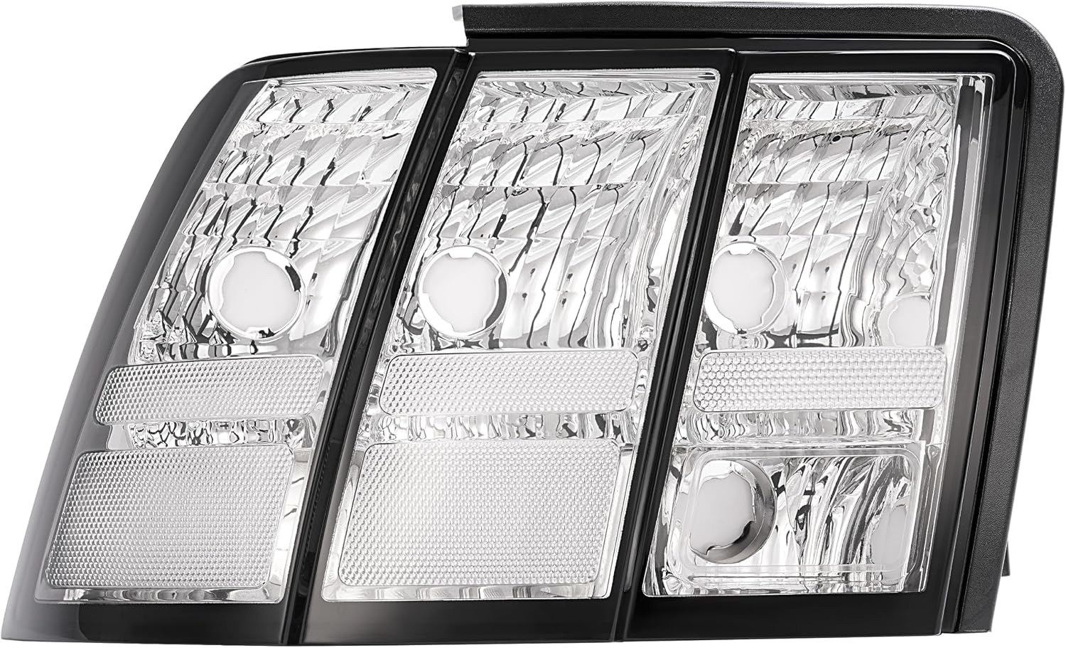 Tail Lights Ford Mustang 1999-2004 Clear Lens Chrome Housing Pair