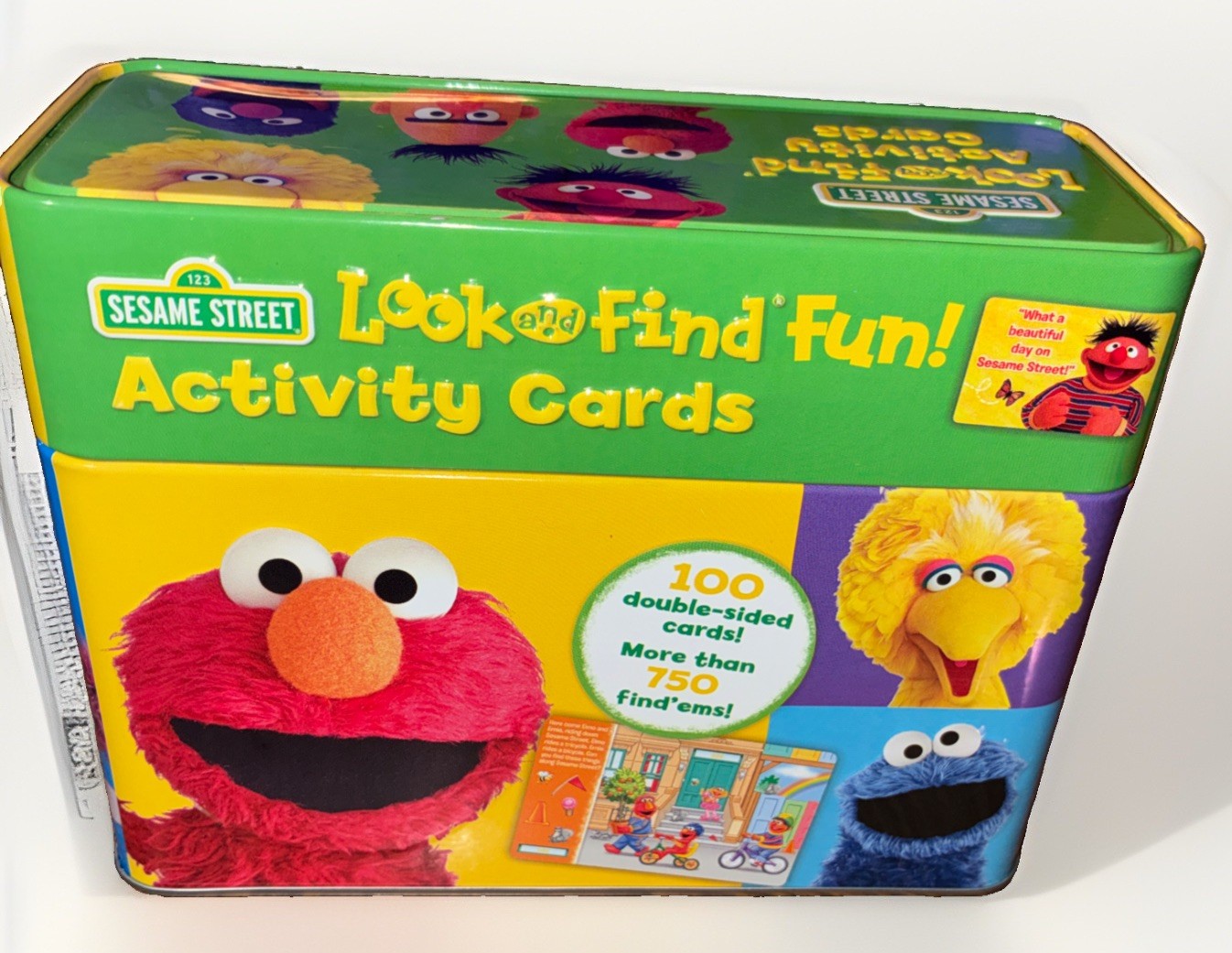 Sesame Street Elmo Look & Find Fun Activity Cards in Tin Set ~ Good Condition
