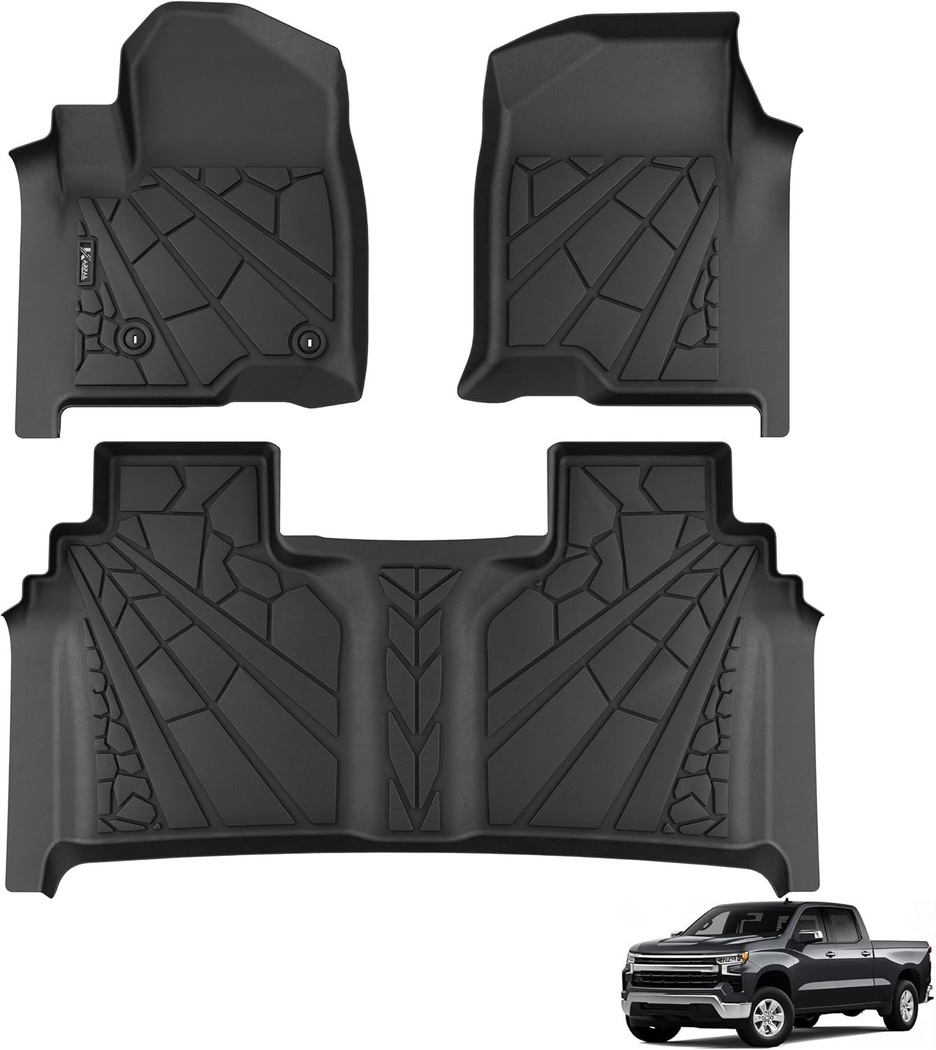 Floor Mats for 2019-2025 Chevy Silverado/GMC Sierra 1500 (Not for EV), 2020-2025