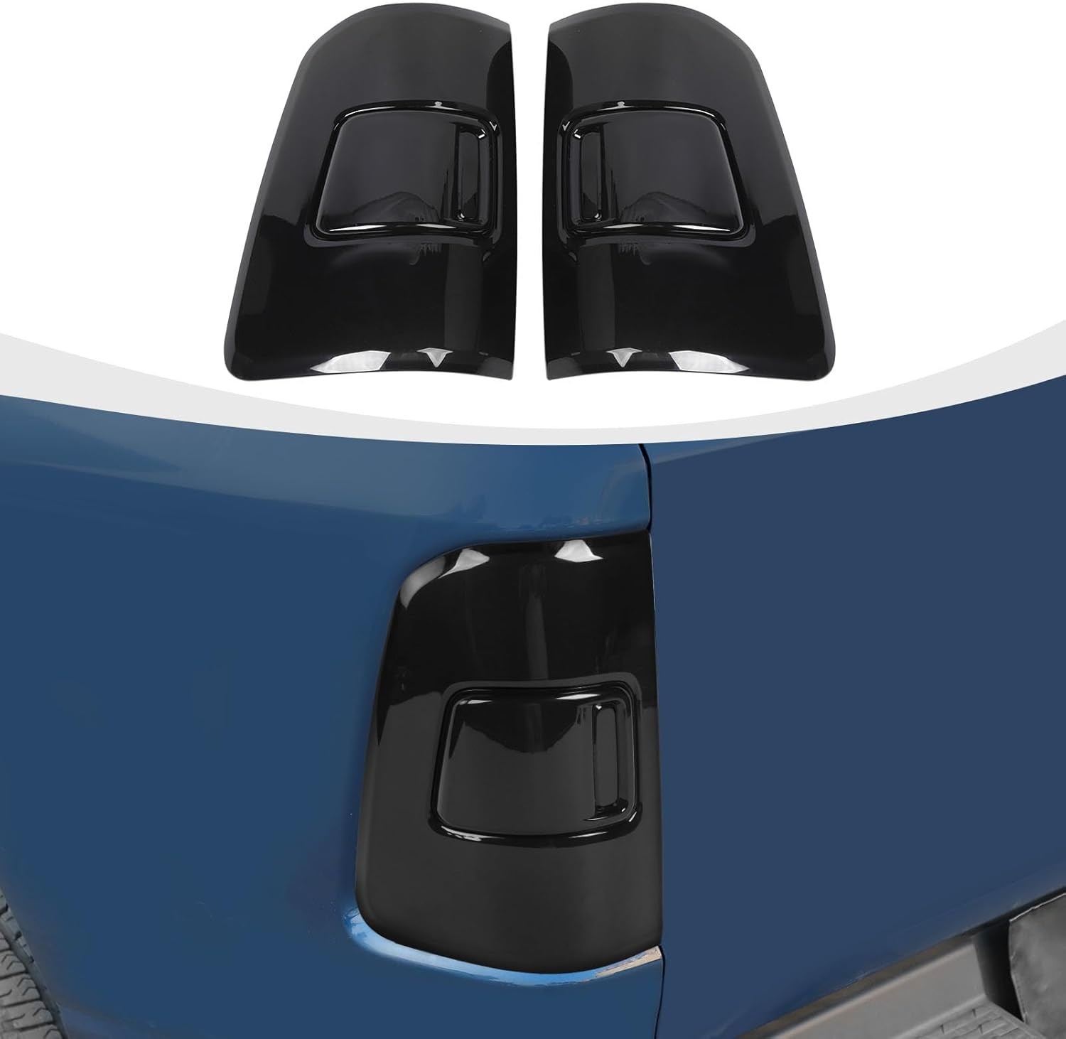 for RAM Tail Light Cover, Smoked Rear Light Lamp Guards Trim Compatible with Dod
