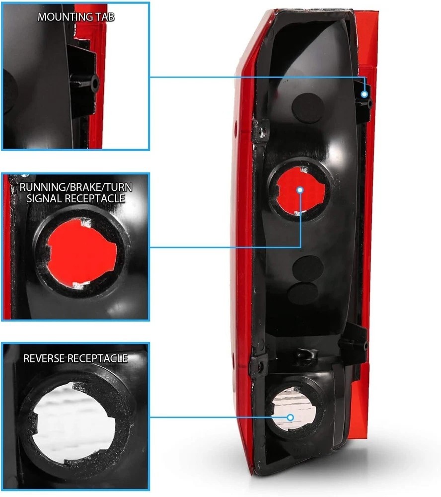 Red Replacement Tail Light Assembly Set for Ford Bronco / F150 F250 F350 Stylesi