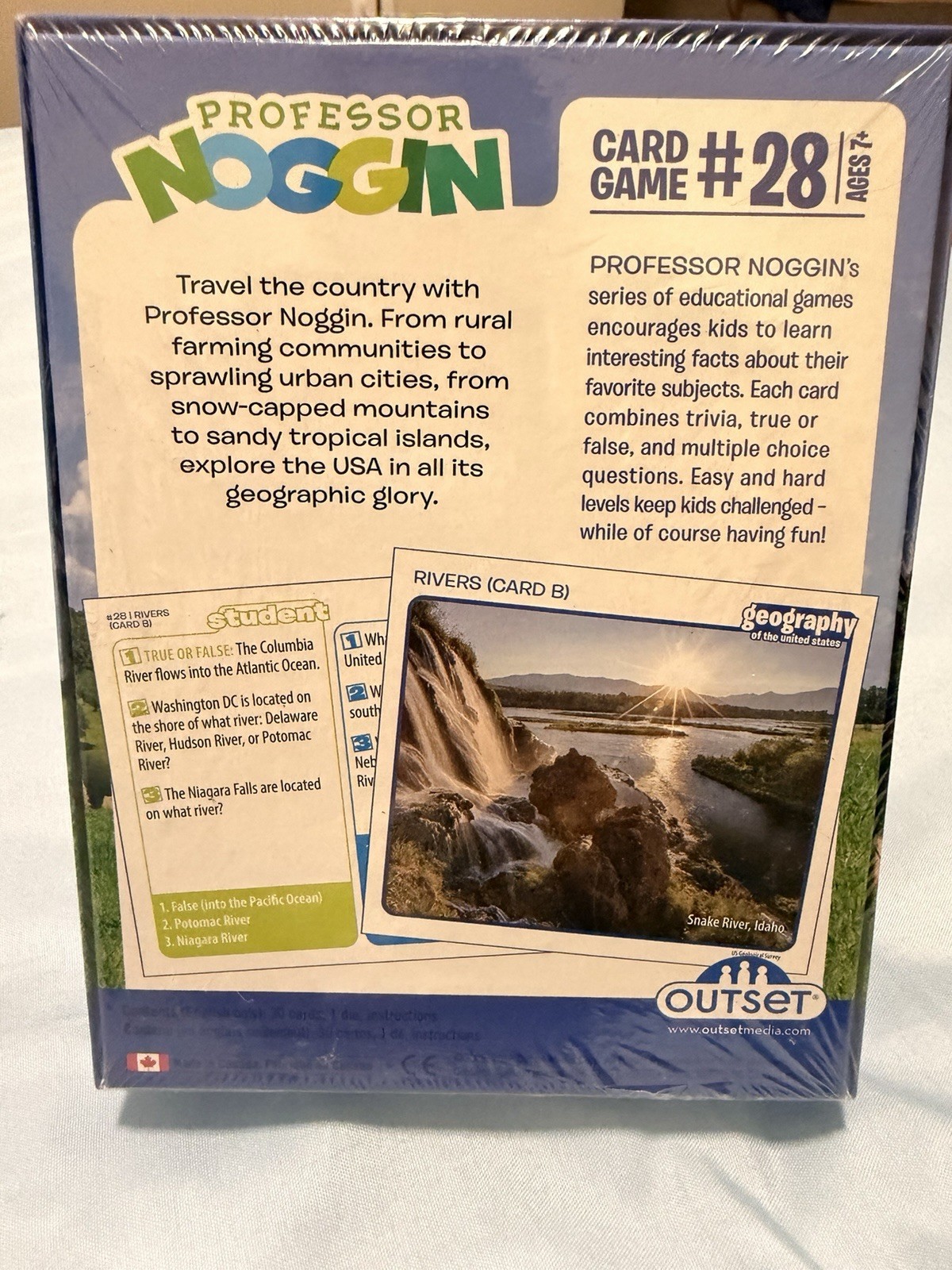 PROFESSOR NOGGIN GEOGRAPHY of the UNITED STATES Card Game #28 100% COMPLETE 2019