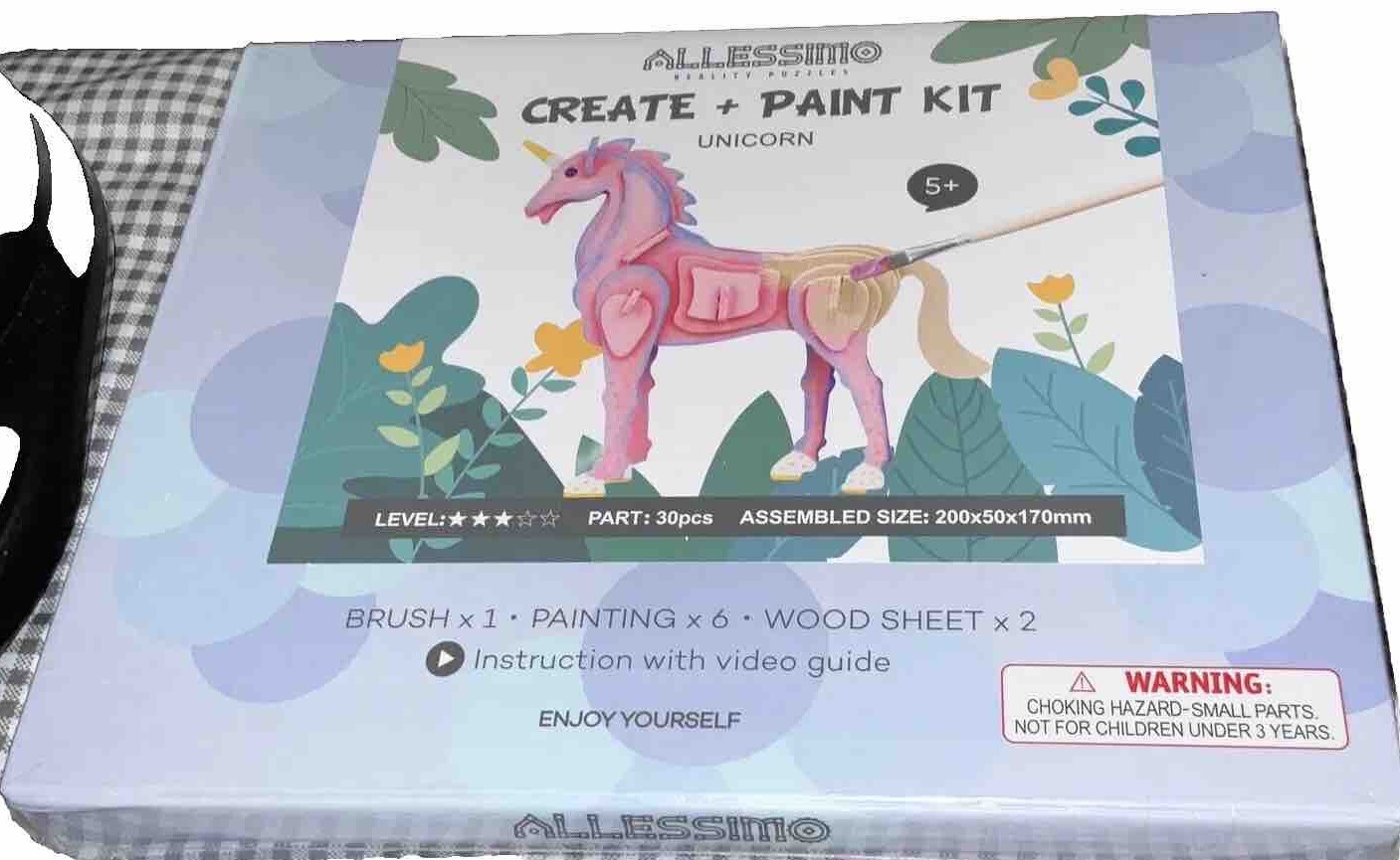 Unicorn Reality Puzzle Paint Kit Level 3, Age 5+ 30 Pc. Sz 200x50x170MM Sealed