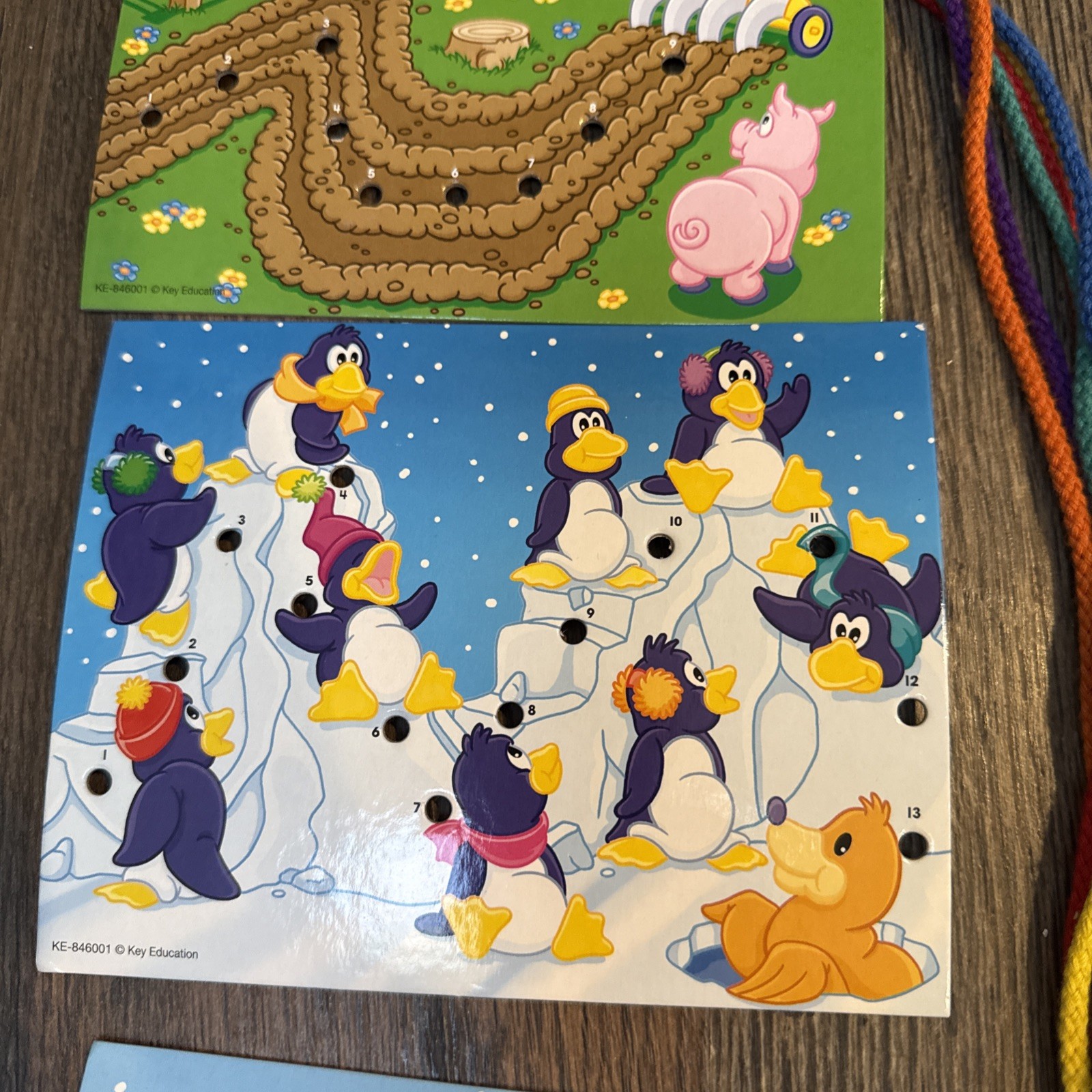 Key Education 6 Lacing Cards And 6 Laces Ages 3 And Up Learn To Lace Game