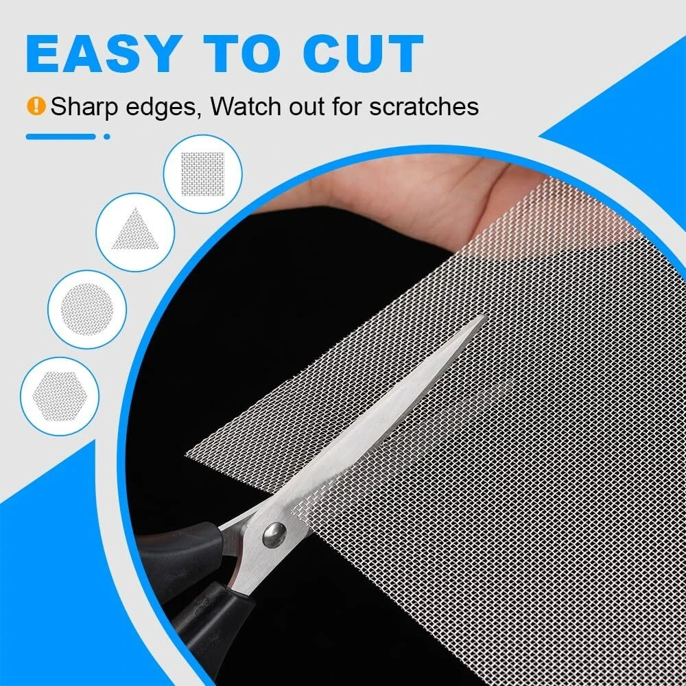 6 Pack 12×8 Inch Wire Mesh Screen, 1mm Hole 20 Mesh 304 Stainless Steel Mesh