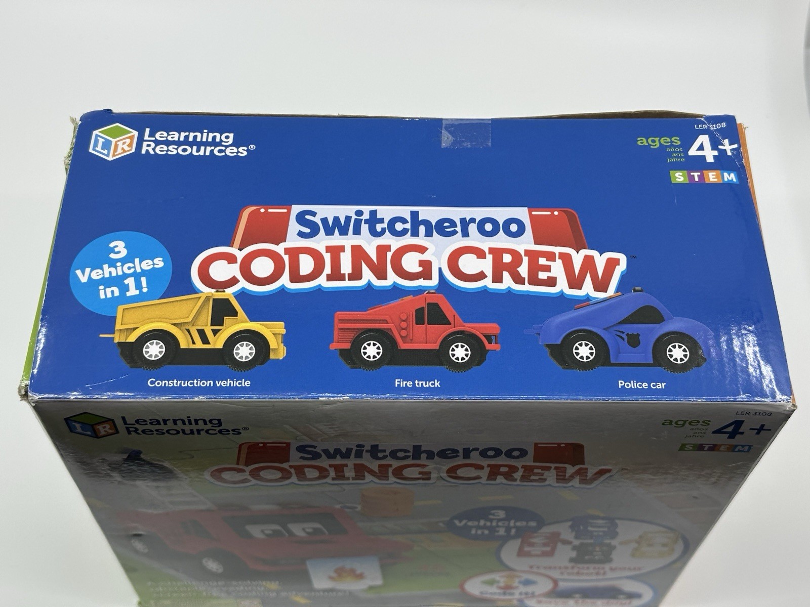 Learning Resources Switcheroo Coding Crew Police Car, Fire Engine, Construction