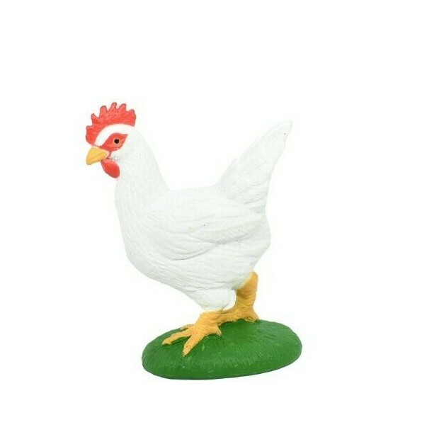 Chicken White Realistic Toy Model Plastic Replica Barn Farm Animal 2″ F7053