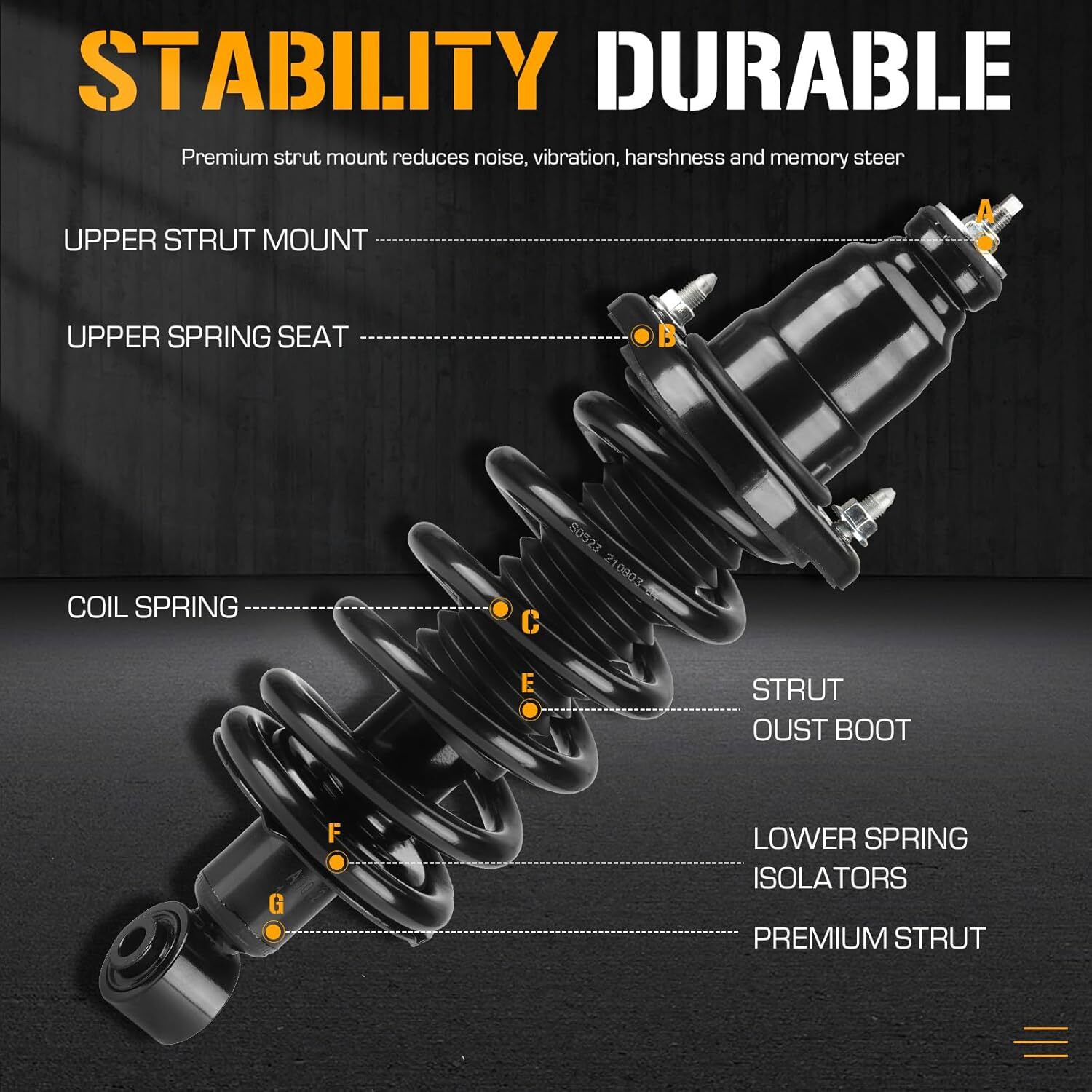 Rear Left and Right Complete Strut Spring Shock Absorber fits for Honda Element