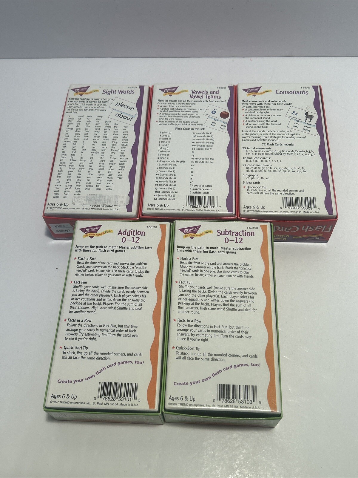5 Te TREND Flash Cards 6 & Up