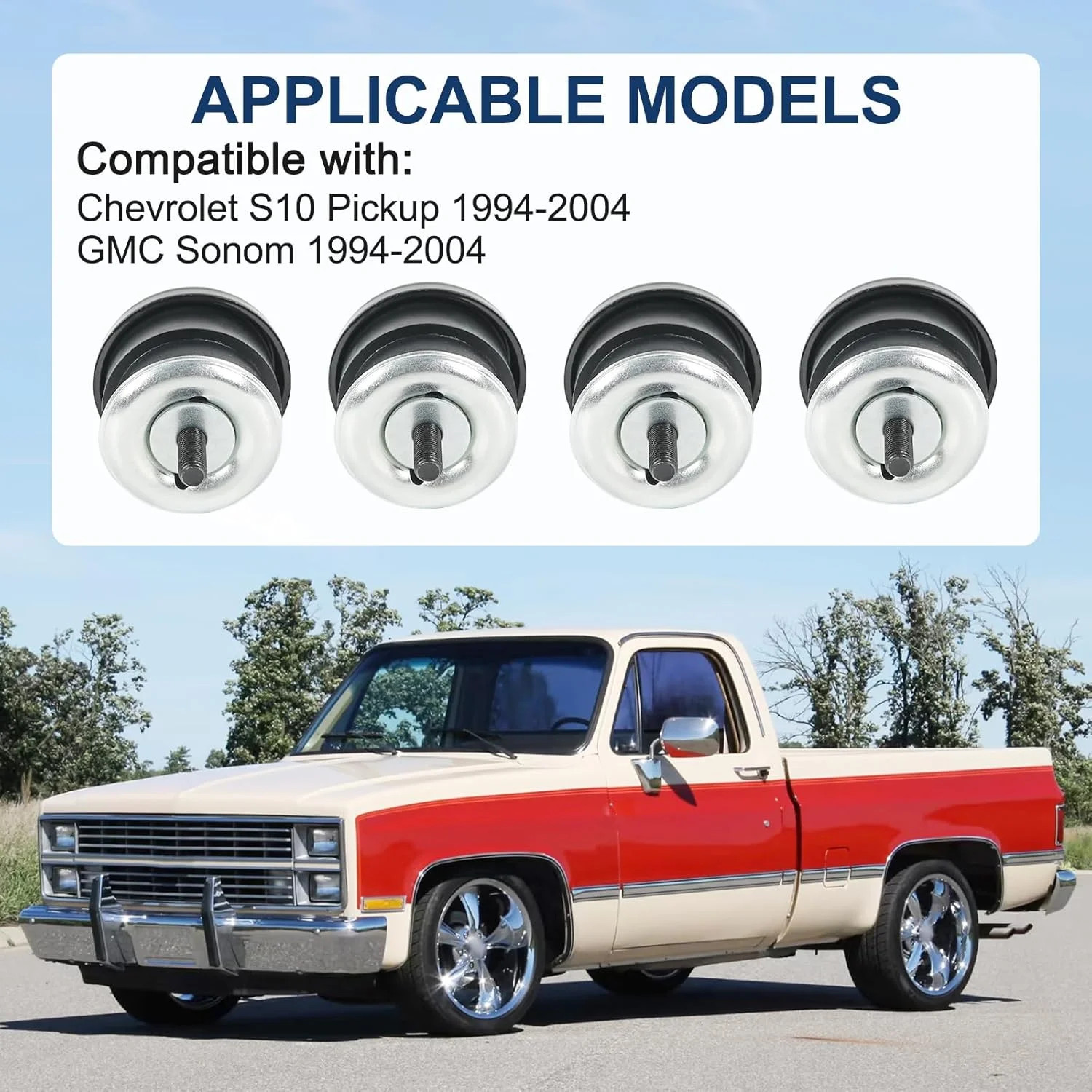4PCS Body Cab Mount Bushing Kit Compatible with Chevrolet S10 Pickup 1994-2004 C