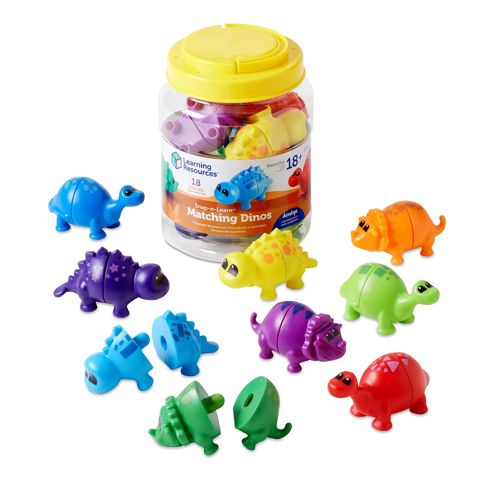 Learning Resources Snap-n-Learn Matching Dinos – 18 Pieces, Ages 18+ Months Todd
