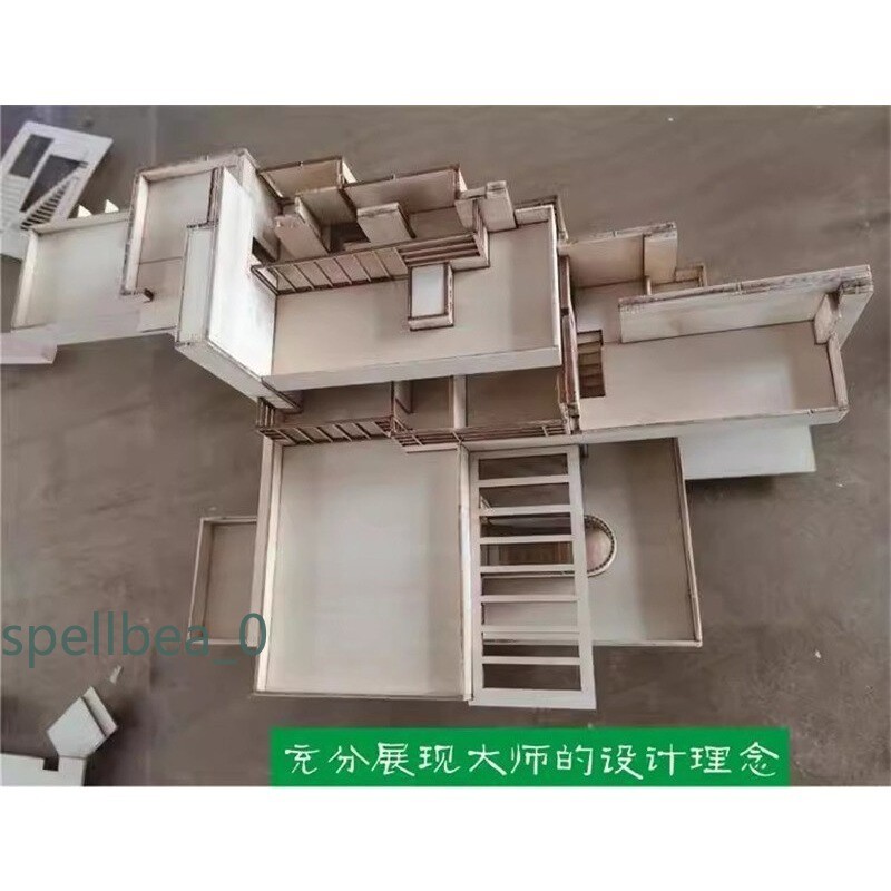 1:75 1:100 Villa 3D Wooden DIY Building Model Kits Assembly Kits Set Toys Gift