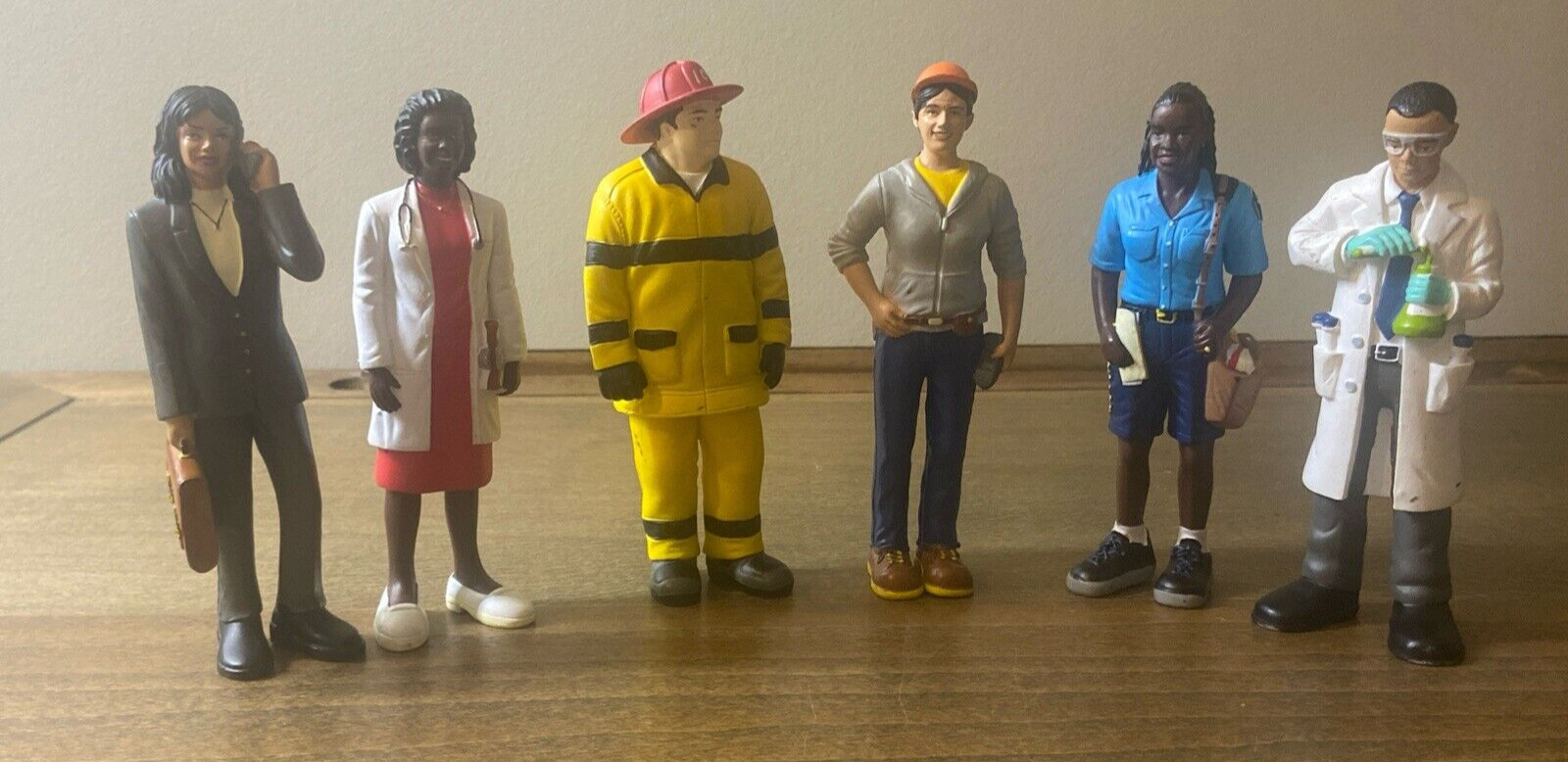 6 Lakeshore Learning PVC Figures Professions Police Fireman Doctor More Toys