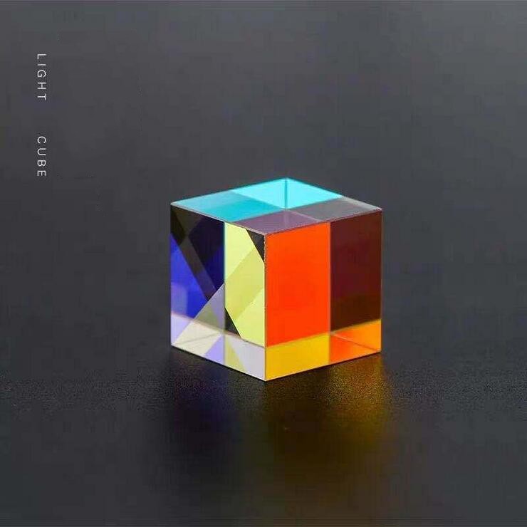 Optical Glass RGB Prism X-CUBE Physics Teach Educational Toy Light Cube For Deco