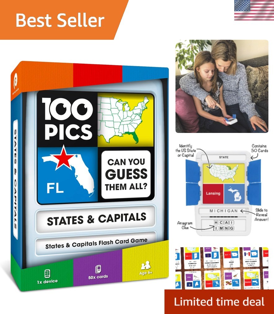 Interactive States & Capitals Card Game for Families – 50 Educational Cards