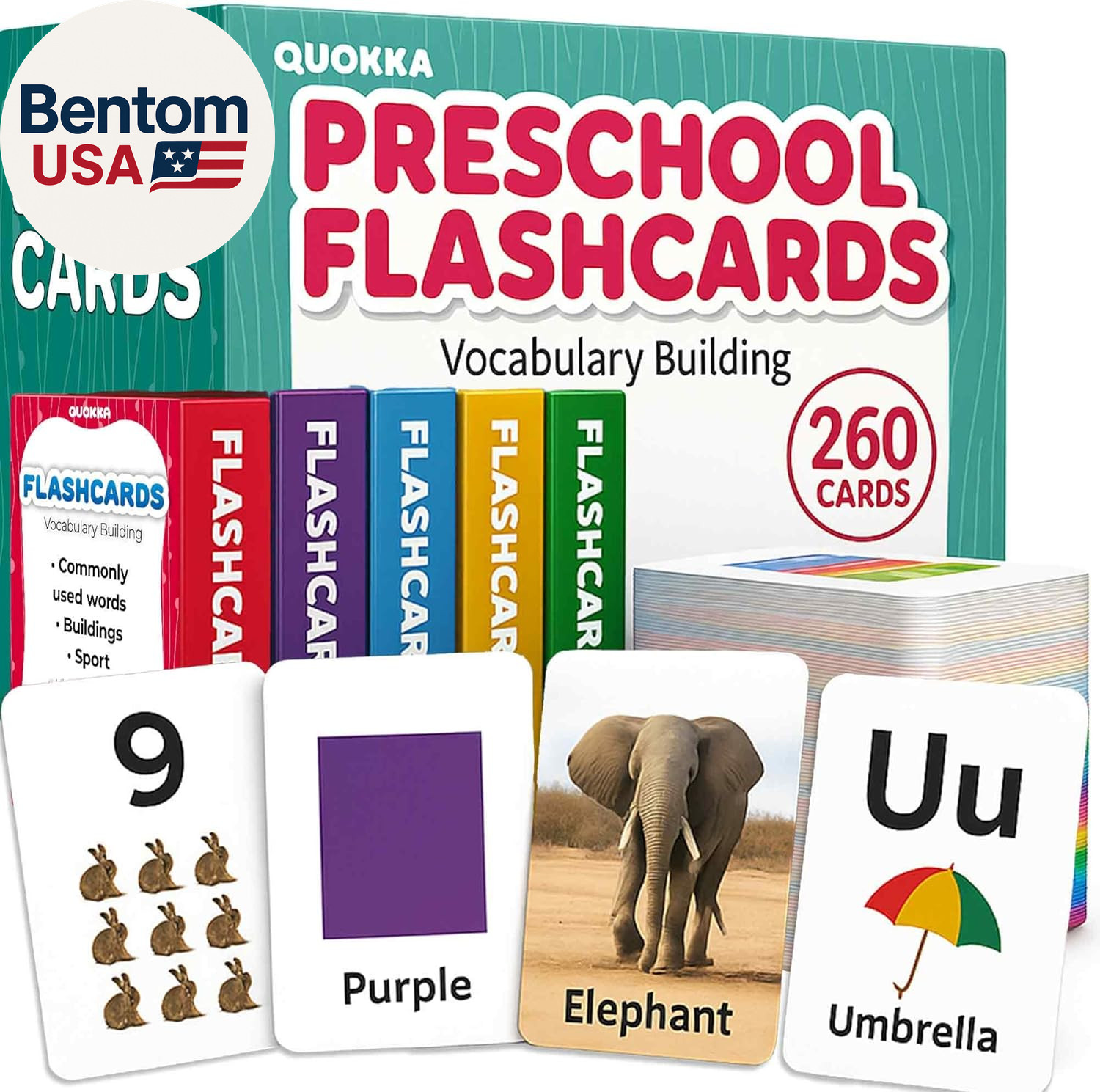 260 Flash Cards for Kids Ages 3-5 with Realistic Images – Pre K Flash Cards Age