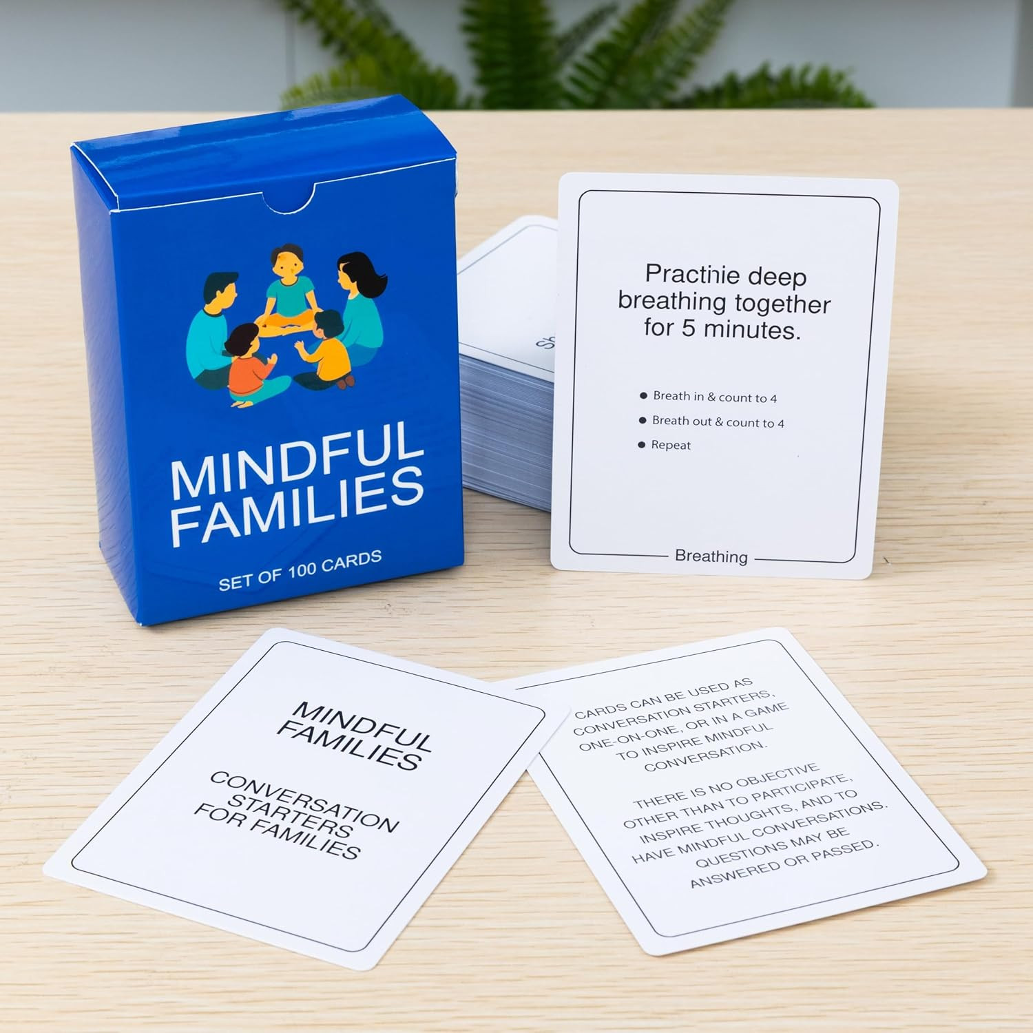 100 Mindful Families Conversation Cards – Mindfulness, Gratitude & Breathing Pro