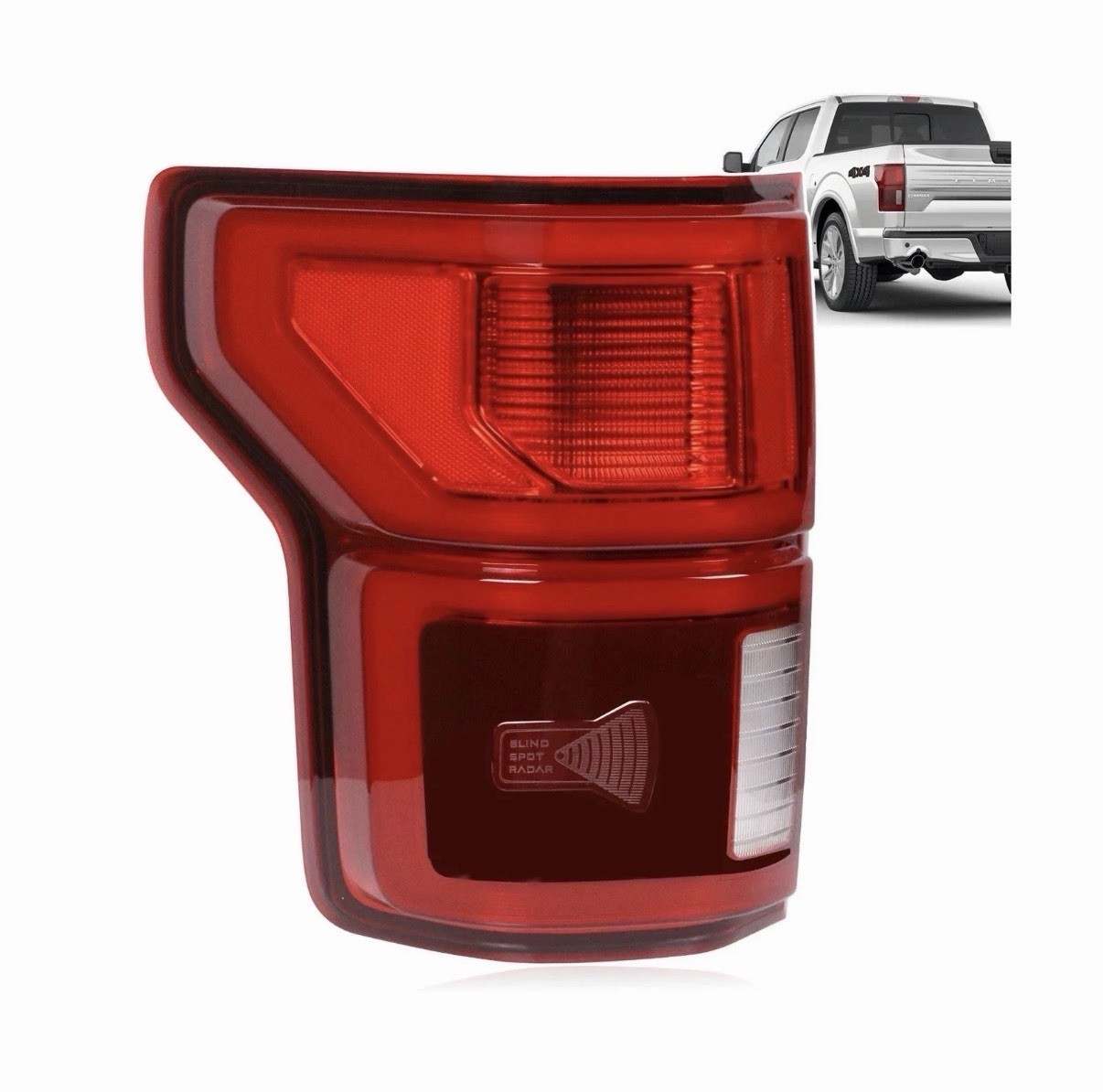 Tail Light Compatible with 18-20 Ford F150 Left DRIVER-Side LED w/ Blind Spot