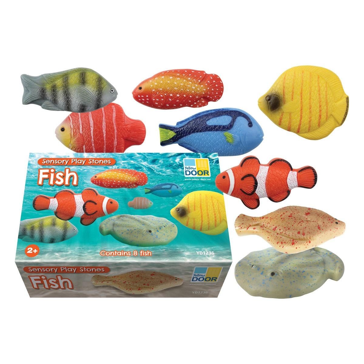 Yellow Door Sensory Play Stones: Colorful Fish Set