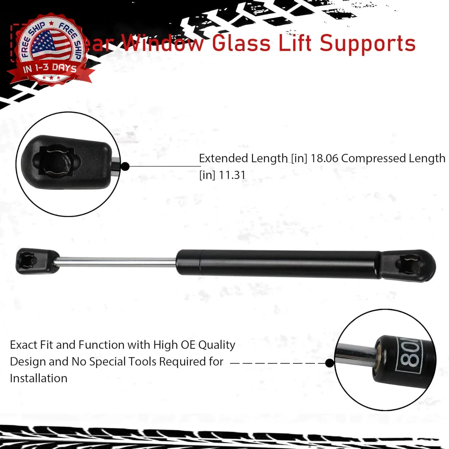 Youxmoto Hatch Liftgate and Rear Window Glass Lift Supports Struts fit for Chevr