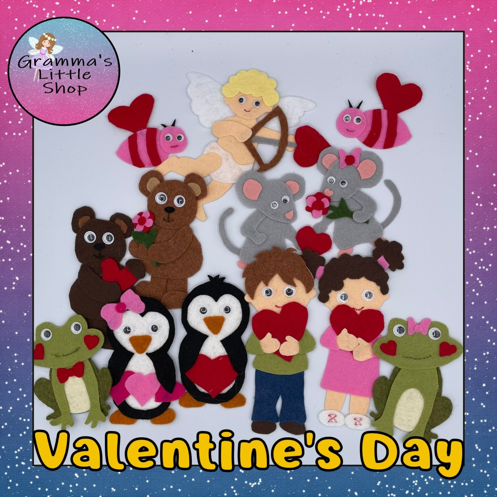 Valentine’s Day Sweethearts for Play Handmade Felt Set