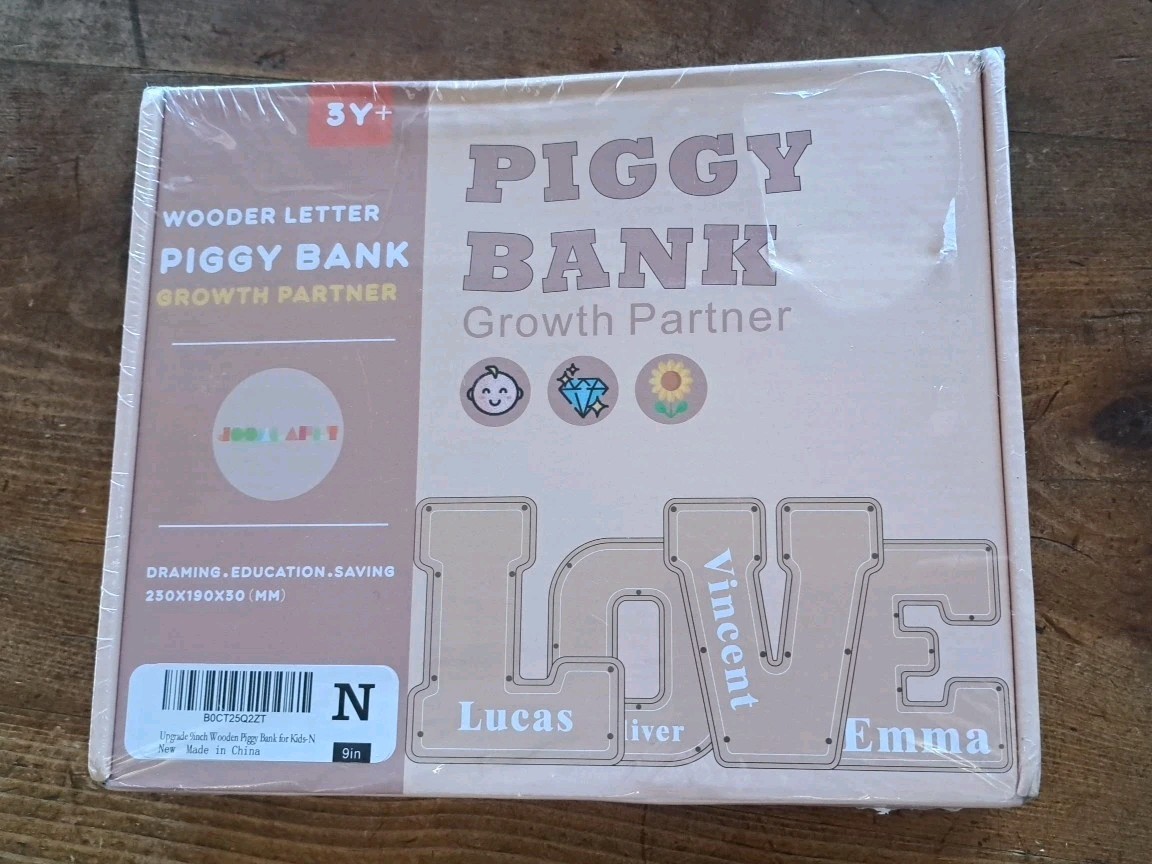 New Wooden Letter Piggy Bank Growth Partner By Joomlafly 3+ Yrs Educational…