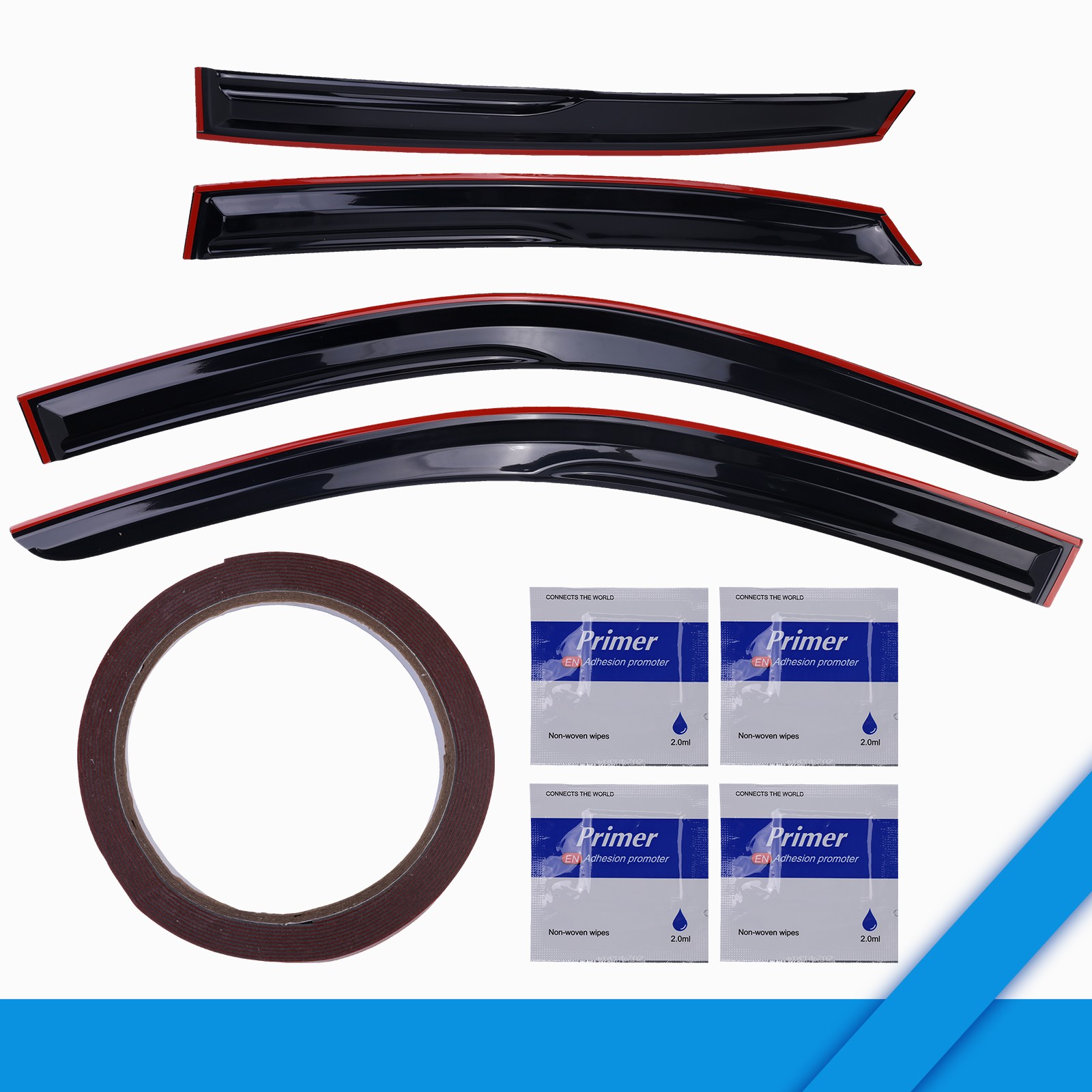 Mugen Style Window Visor For 22-25 Honda Civic Sedan Rain Guard Vent Deflector