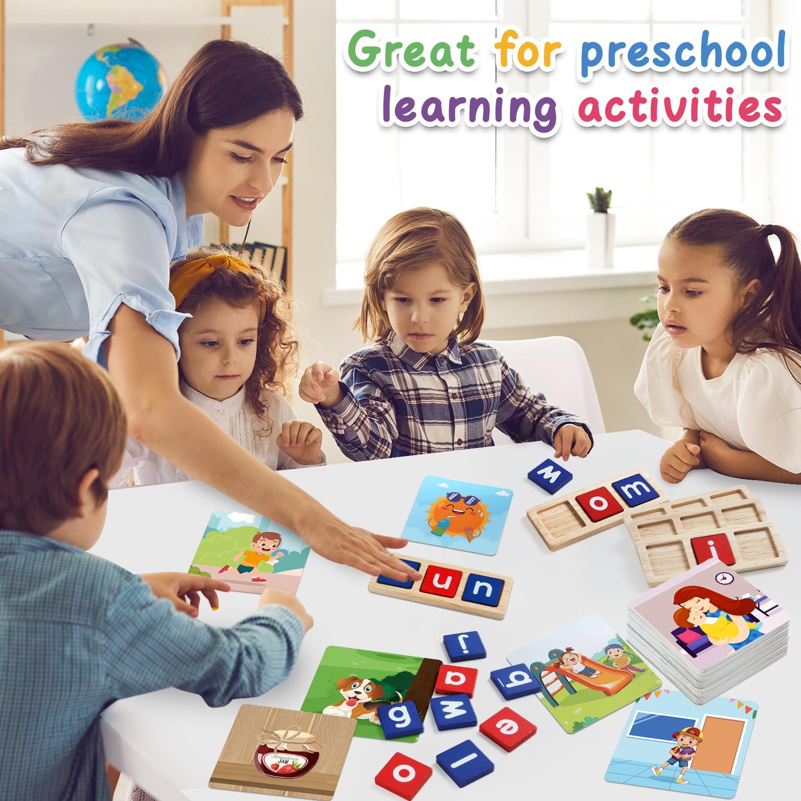 CVC Word Educational Toy Spelling Games, Preschool Toddler Learning Activitie…