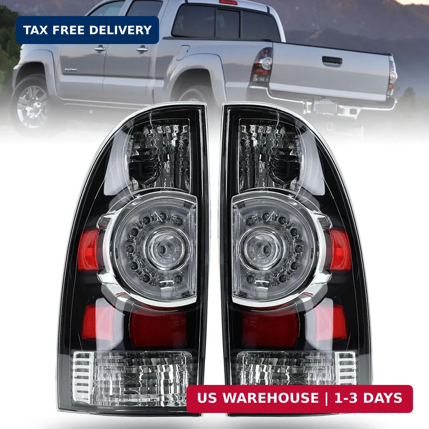 Tail Light Assembly Compatible With 2005-2015 Tacoma Pickup Driver and Passenger