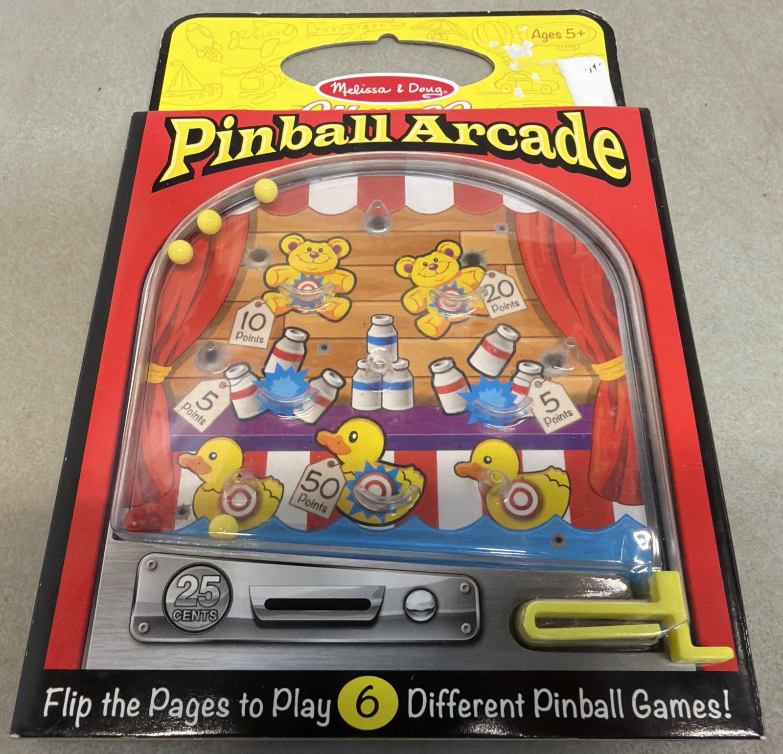 Melissa & Doug Pinball Arcade – Travel Toy With 6 Pinball Games Ducks