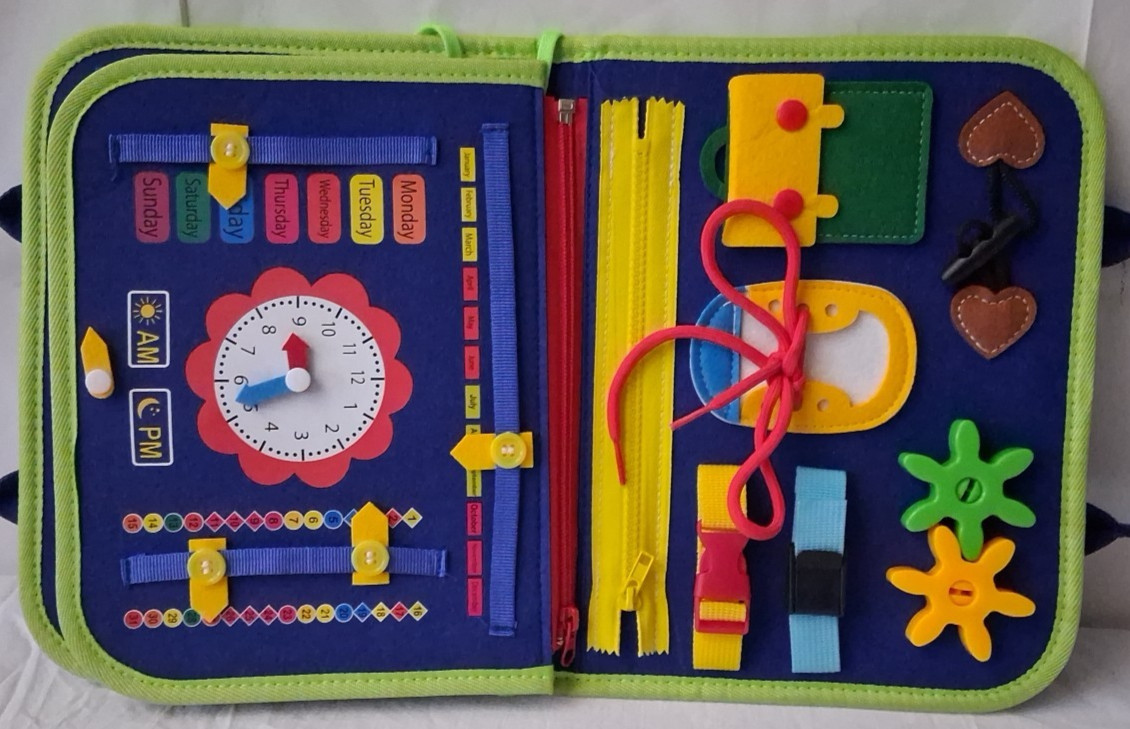 Toddlers Alphabet Board with Busy Book Carry Case Toy Age 3+ Learn Skills