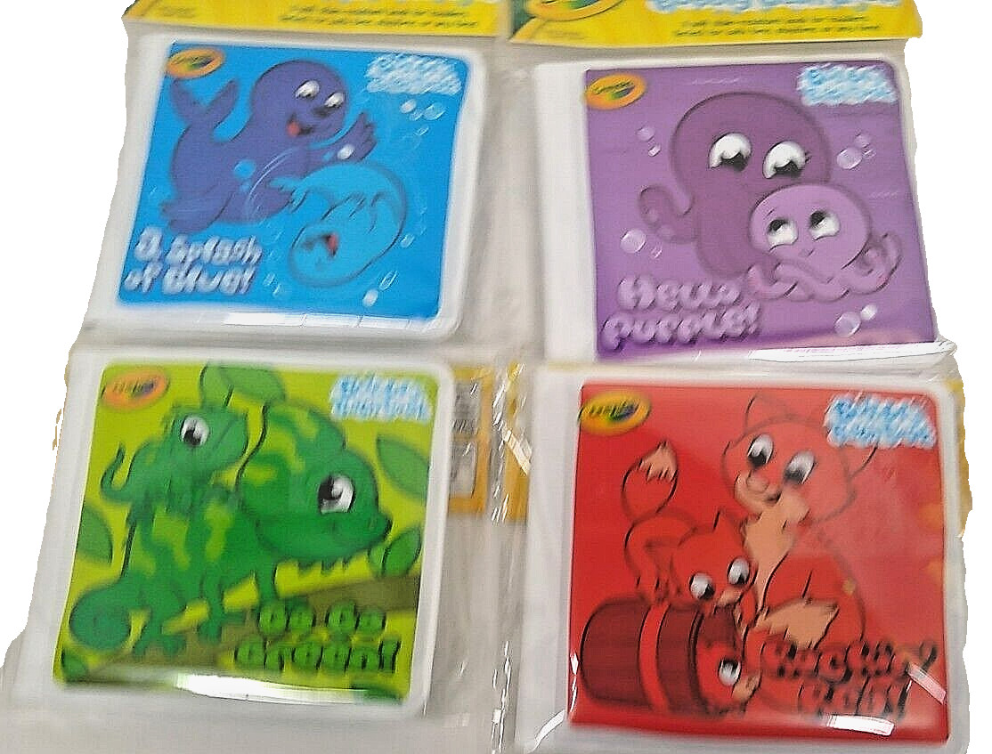 4 Crayola Bath Book Red Green Purple Blue 4.5 X 4 inch Ages 3+