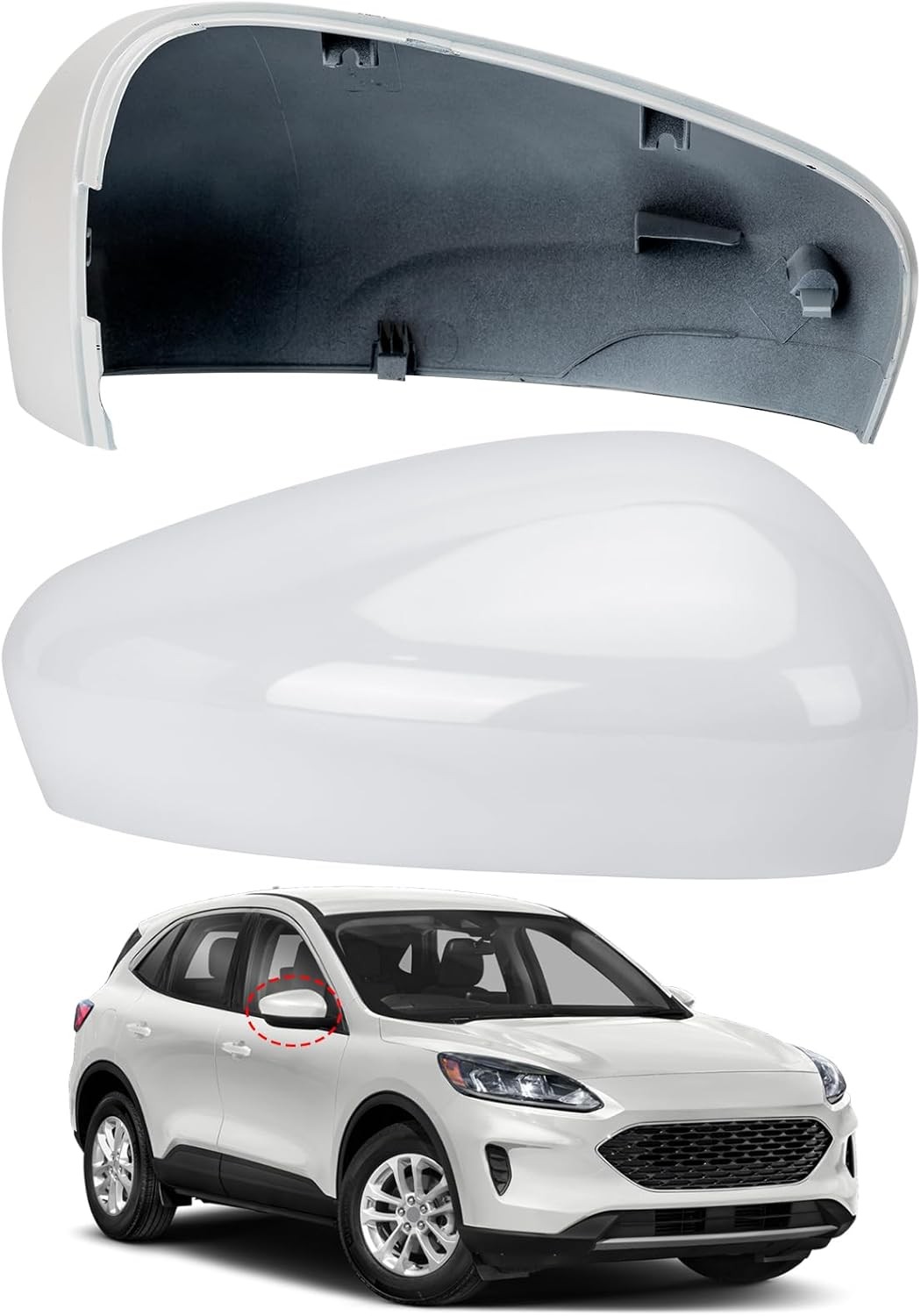 Passenger Side Mirror Cover Replacement for Ford Escape SE 2020 2021 2022 2023 2