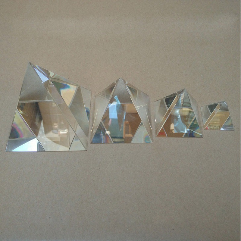 1PC Rainbow Optical Glass Crystal Pyramid Prism f Science Survey Light Spectrum