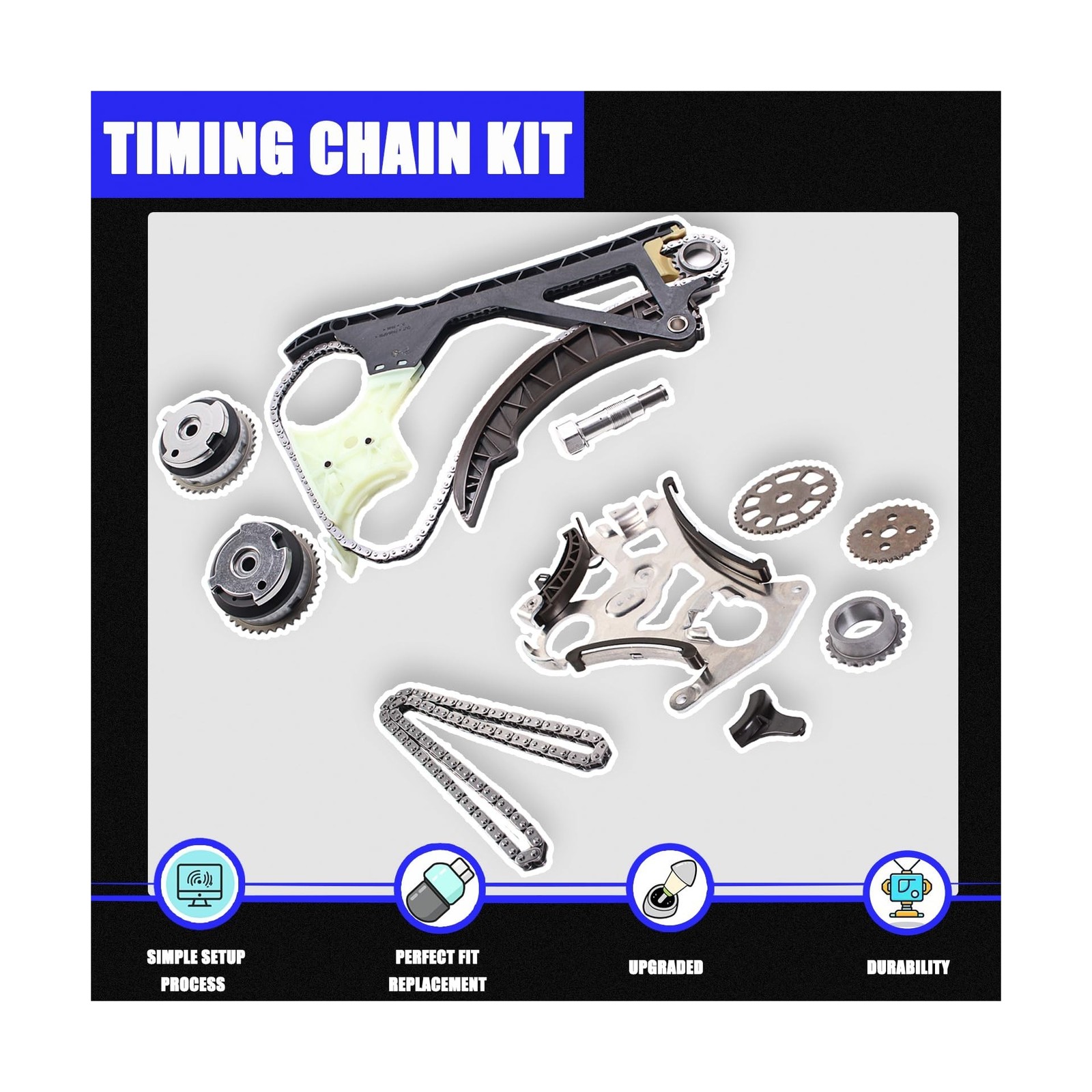 Engine Timing Chain Kit Camshaft Adjuster Oil Pump Gear Fit For BMW 128i 328i…