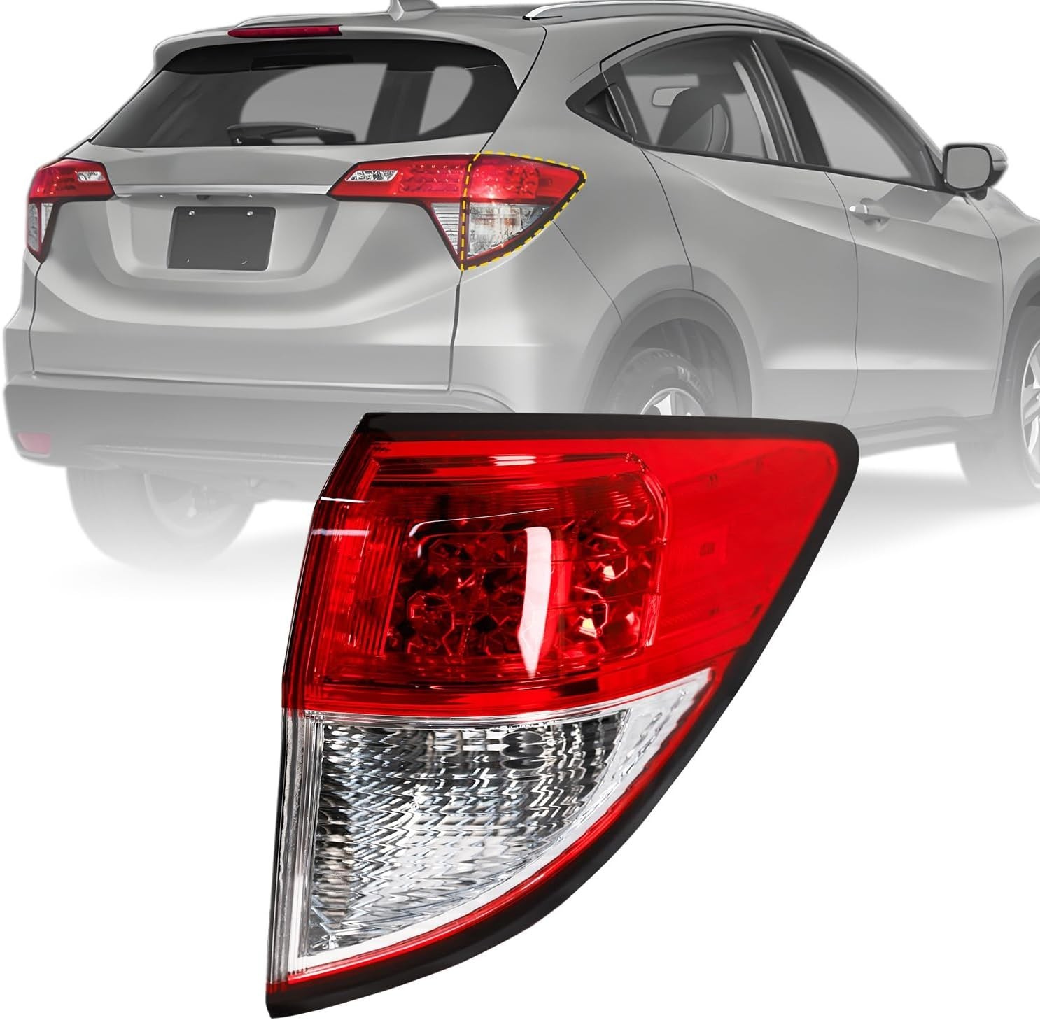 Right Tail Light 2019-2022 Honda HRV HR-V Replacement for 33502-T7W-A31 HO28051