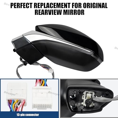 Driver Side Mirror for Lexus RX 350 450h 2016-2022 Black