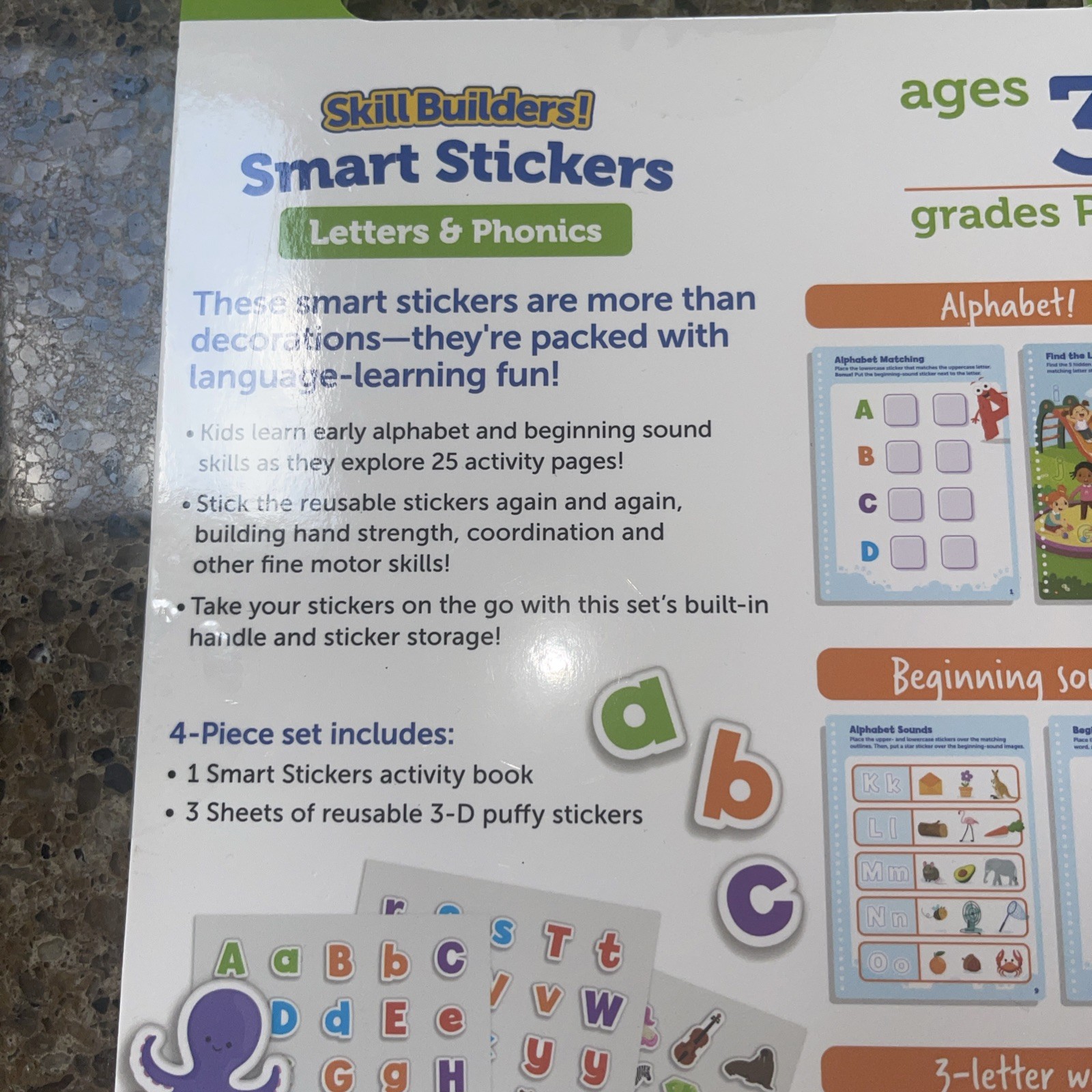 Kids learning gift Skill Builders Smart Stickers Letters & Phonics, Alpha