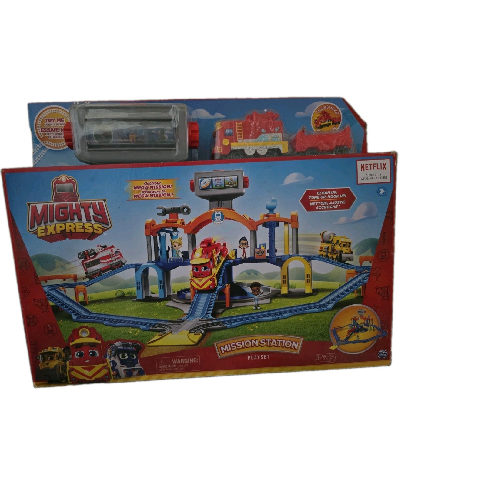 Mighty Express Mission Station Playset with Cargo Nick Lights & Sounds Train