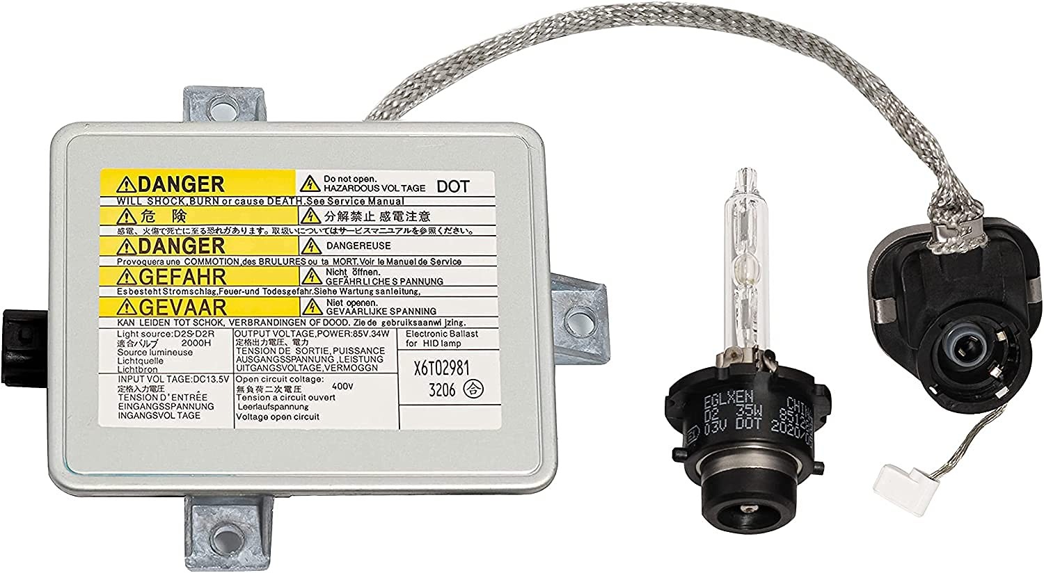 Boine Xenon HID Headlight Ballast with Igniter, D2S Bulb Assembly Silver