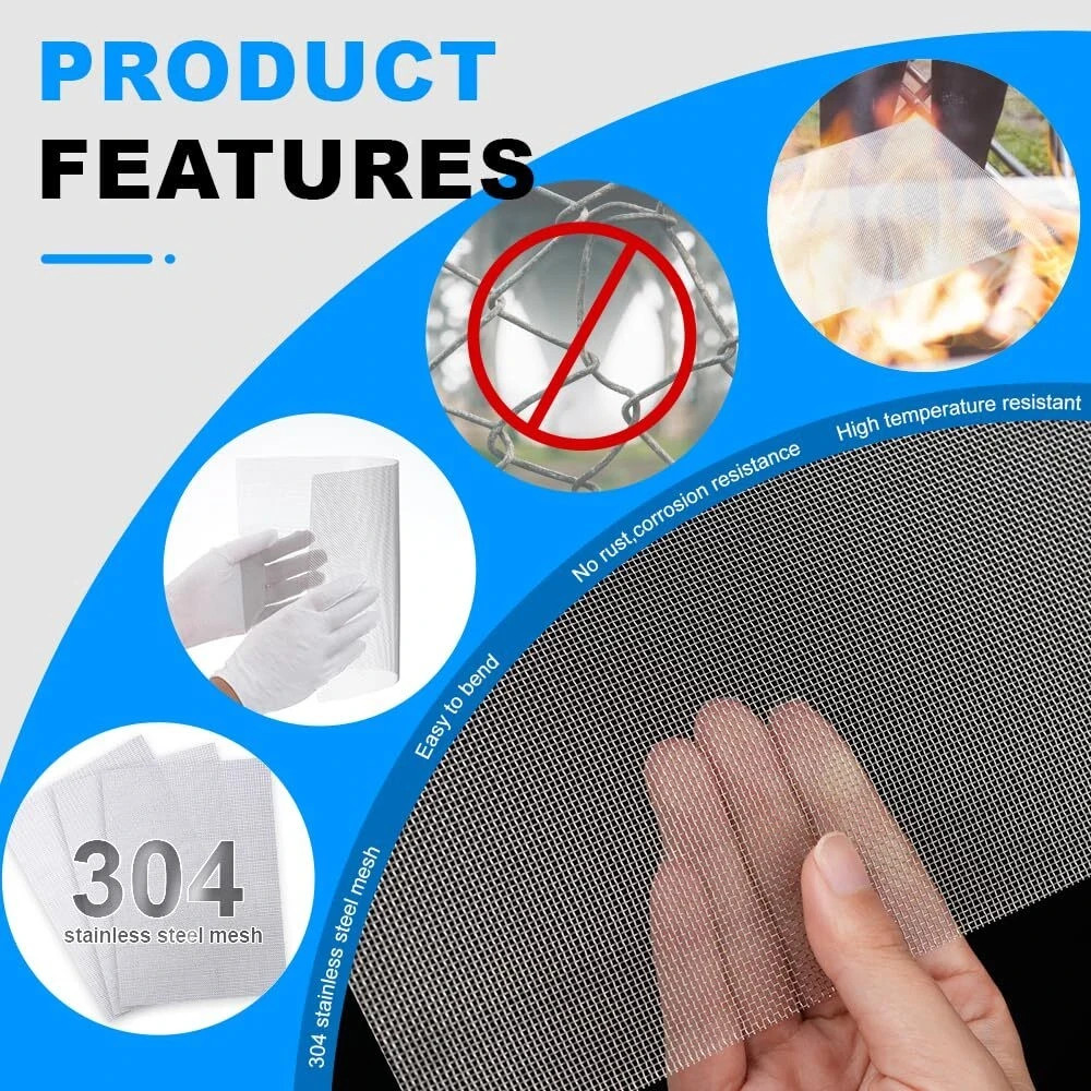 6 Pack 12×8 Inch Wire Mesh Screen, 1mm Hole 20 Mesh 304 Stainless Steel Mesh