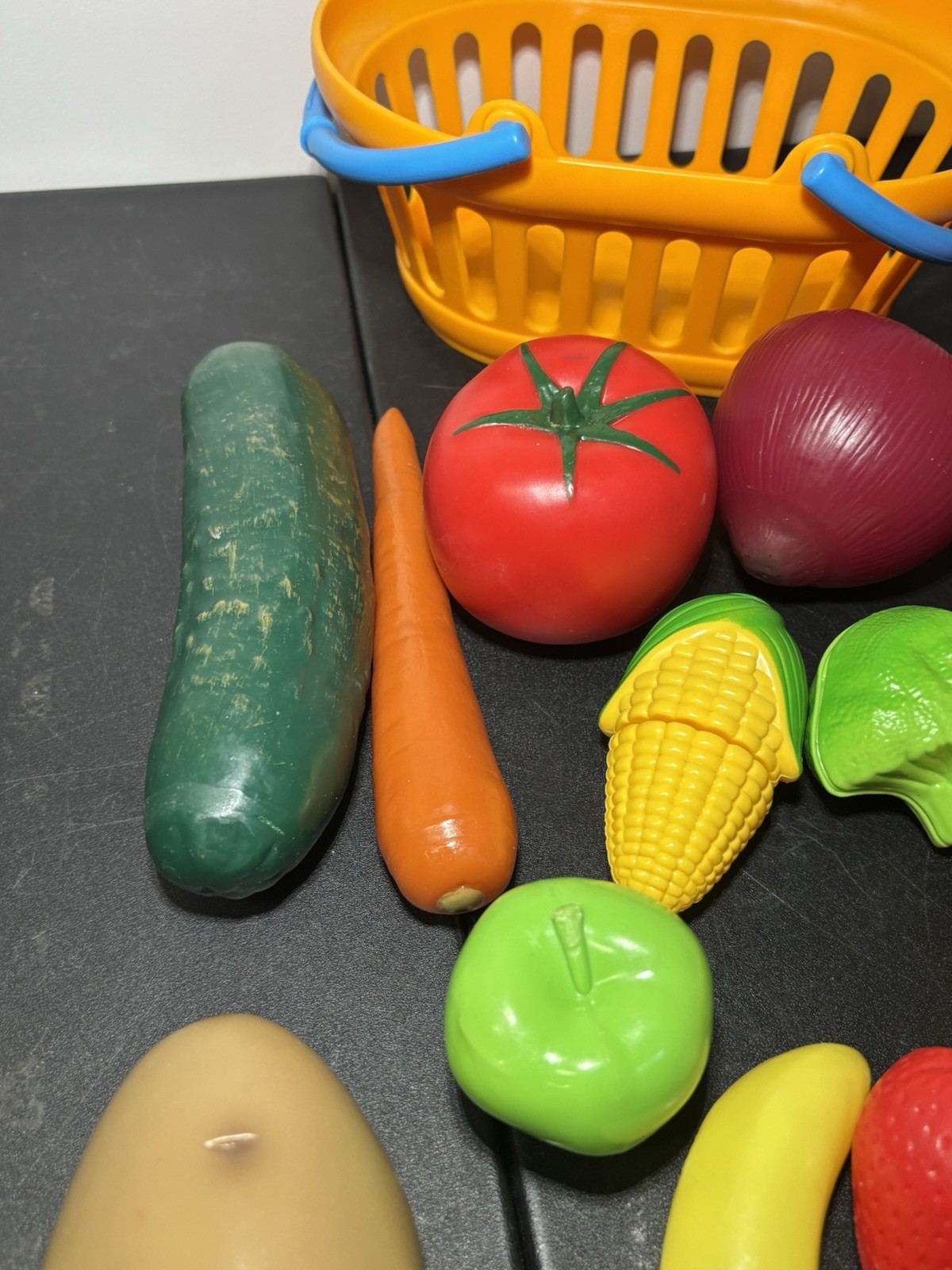 13 Piece Learning Resources Plastic Toy Food With Basket Educational