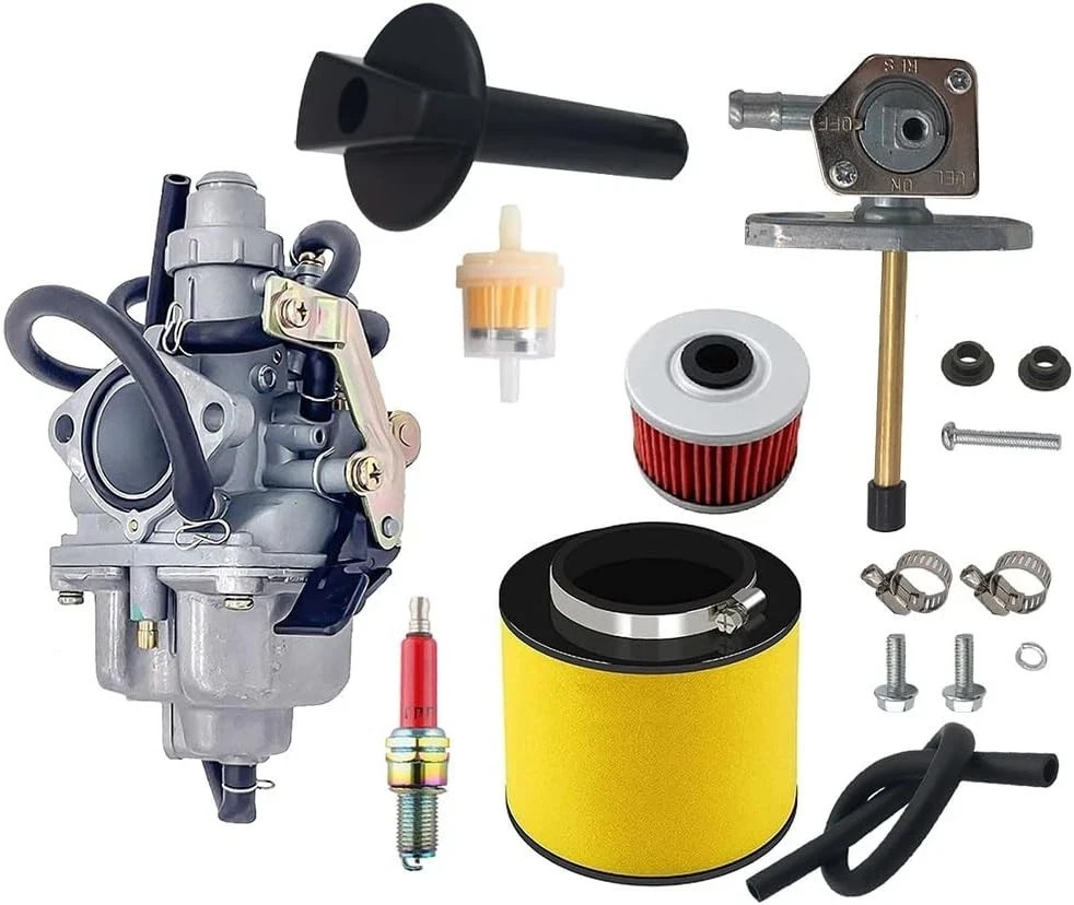 250 Carburetor with Fuel Tank Petcock Valve Set Fits for Honda TRX 250 Recon250
