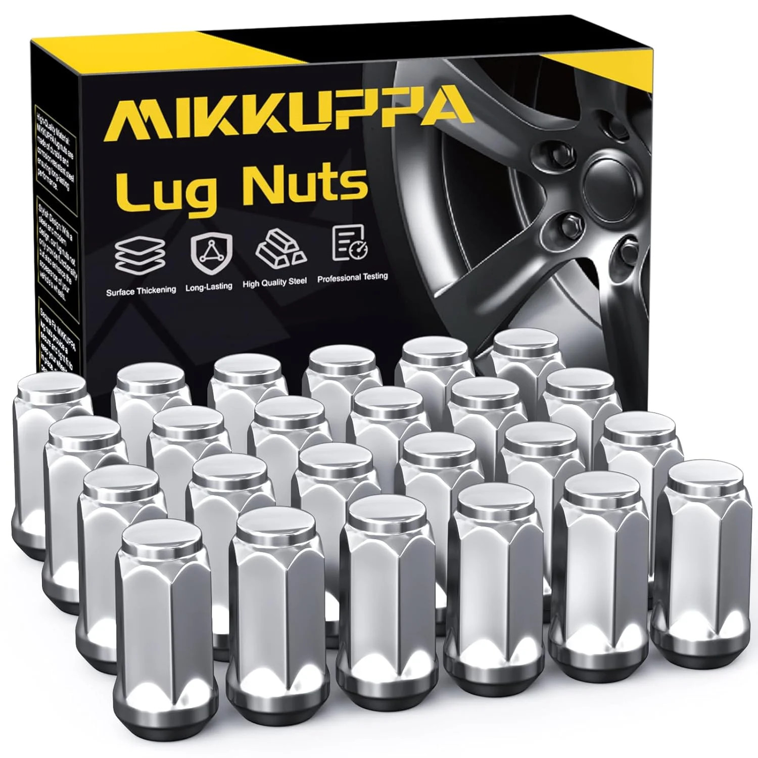 MIKKUPPA 24PCS M14x1.5 Skinny Lug Nuts – Replacement for Chevy Silverado Suburba