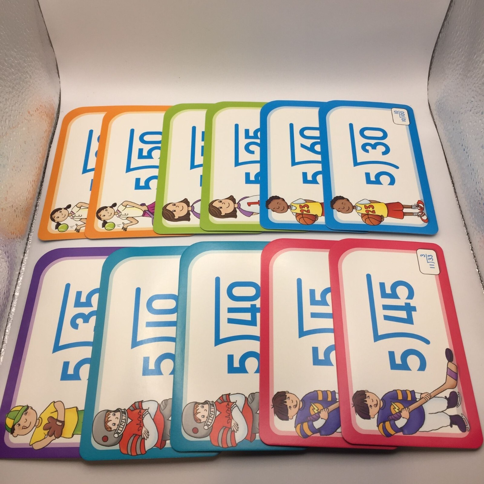 2 Packs Flash Cards School Zone Division 0-12 Fun Logic Alphabet Photo Counting
